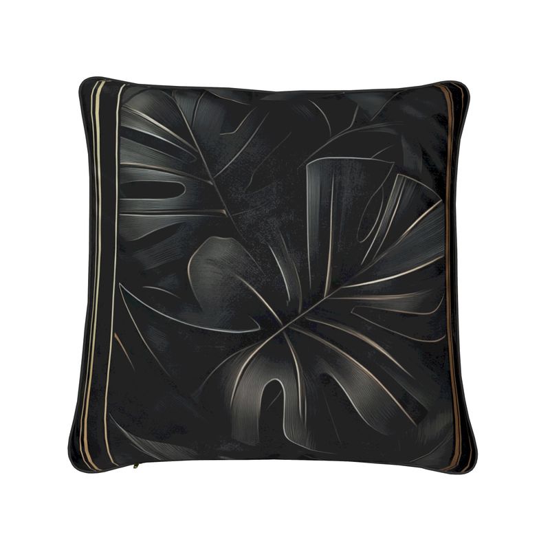 "Midnight Monstera" Pillow Cover