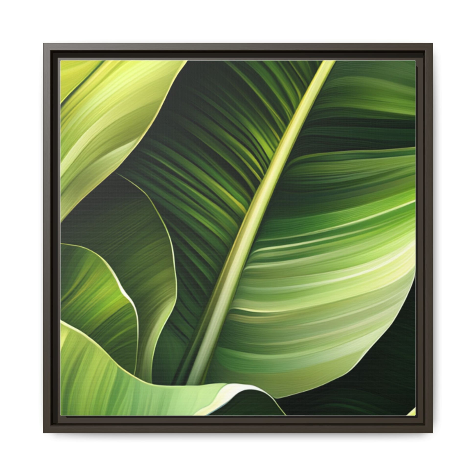 Framed Matte Canvas Tropical Leaf