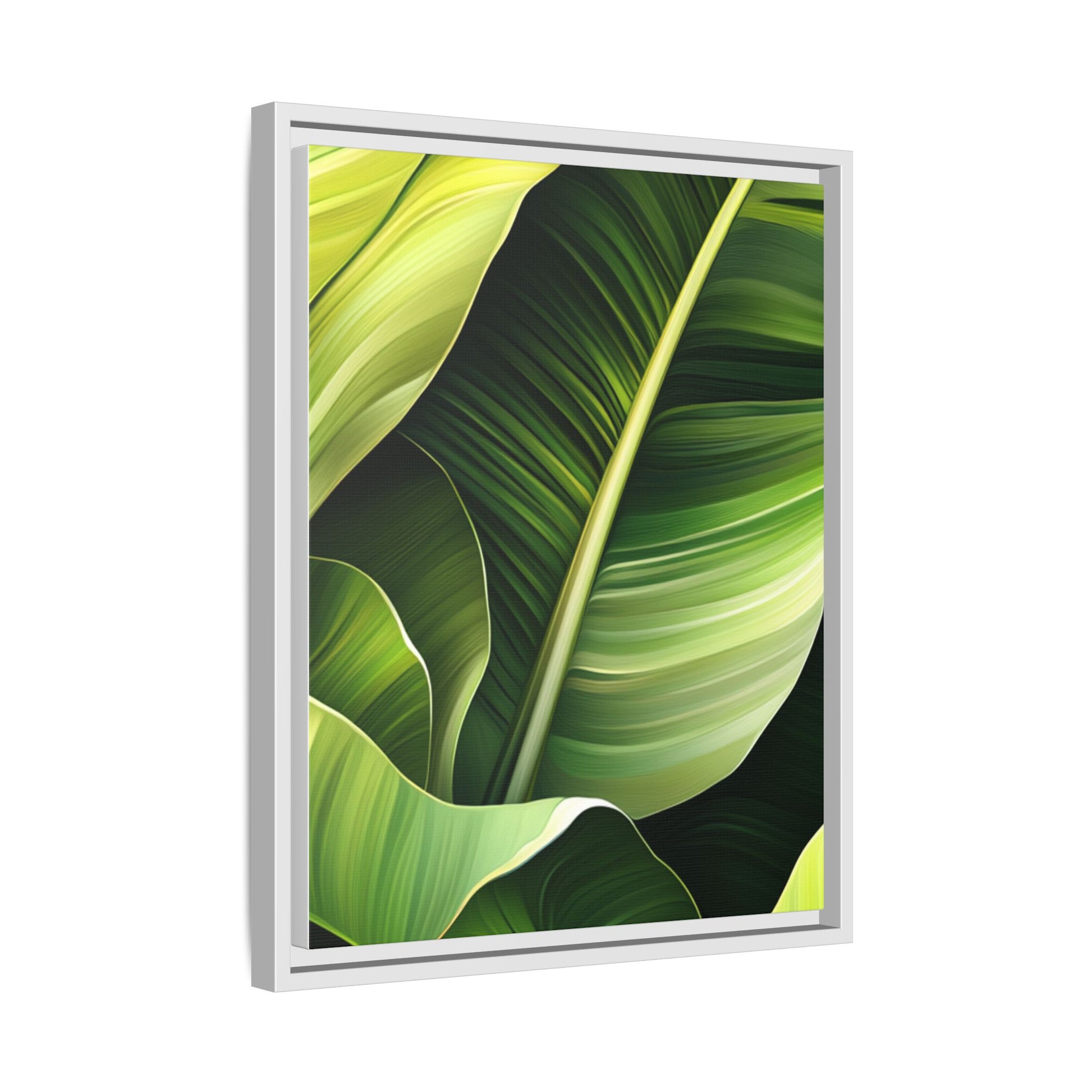 Framed Matte Canvas Tropical Leaf