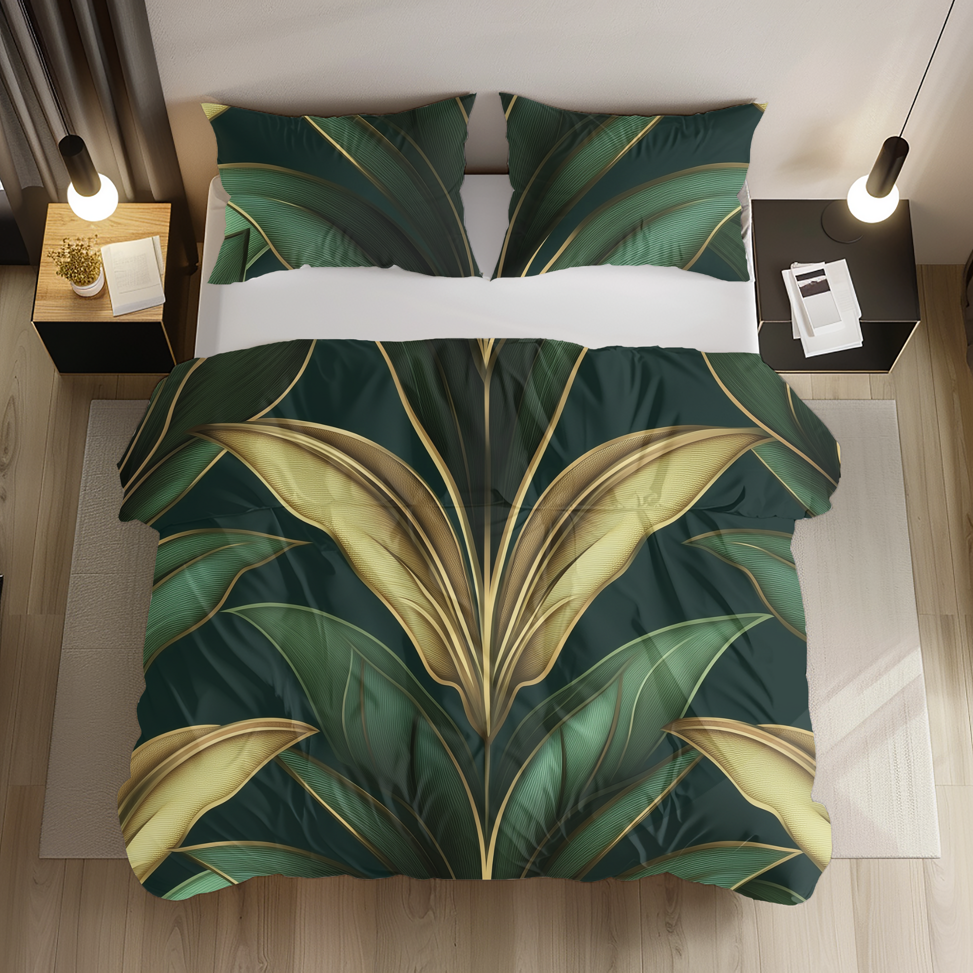"Satin Foliage" Sateen Duvet