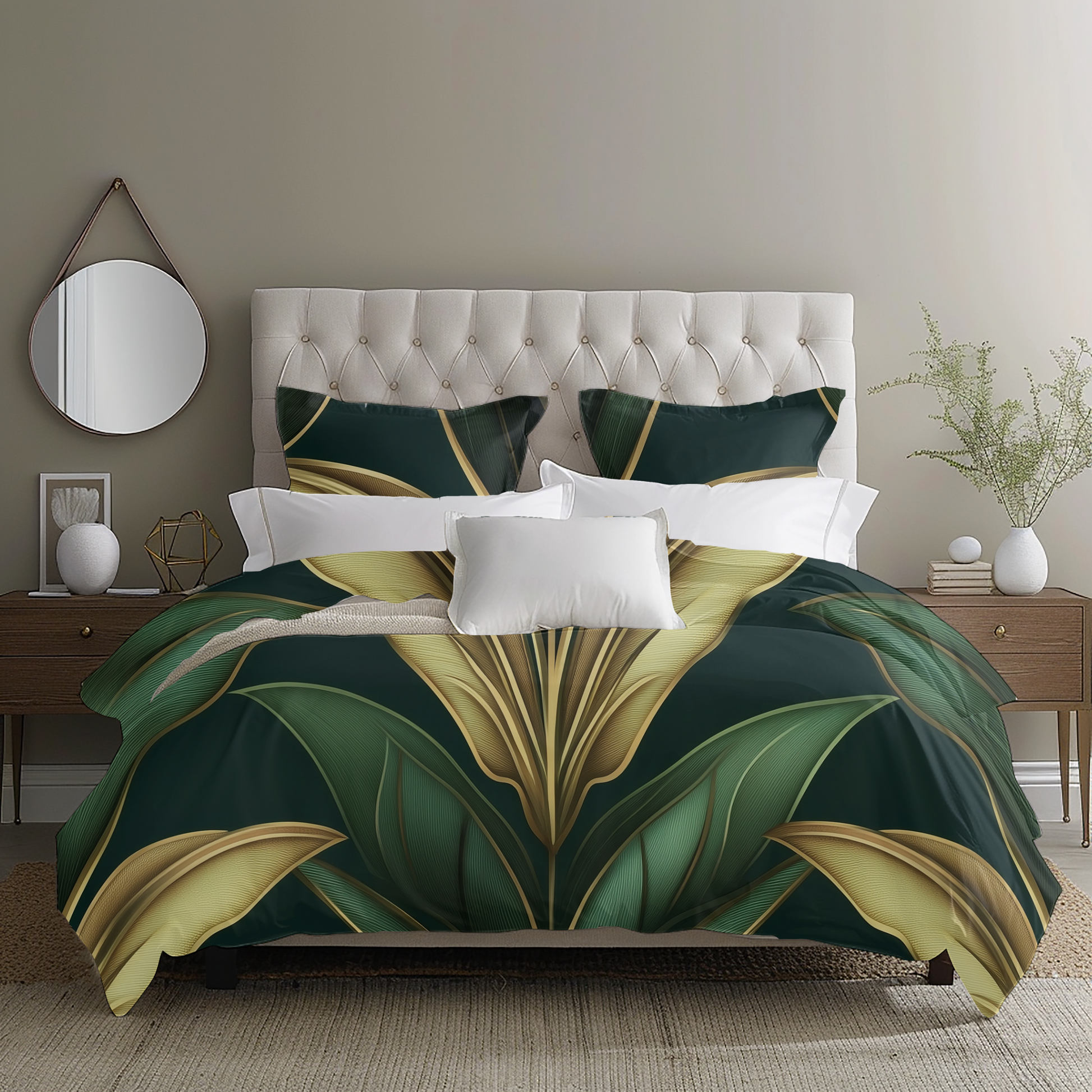 "Satin Foliage" Sateen Duvet