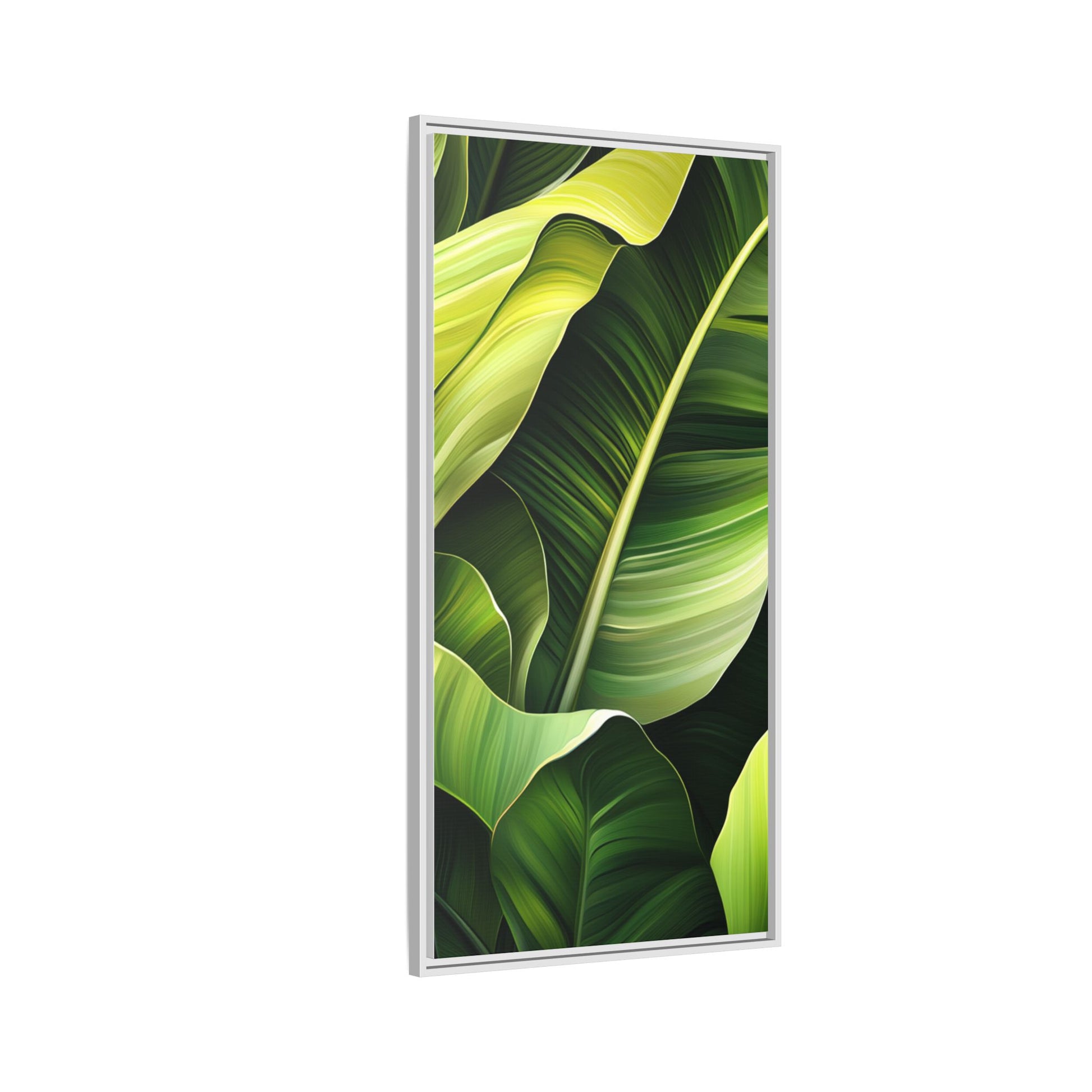Framed Matte Canvas Tropical Leaf