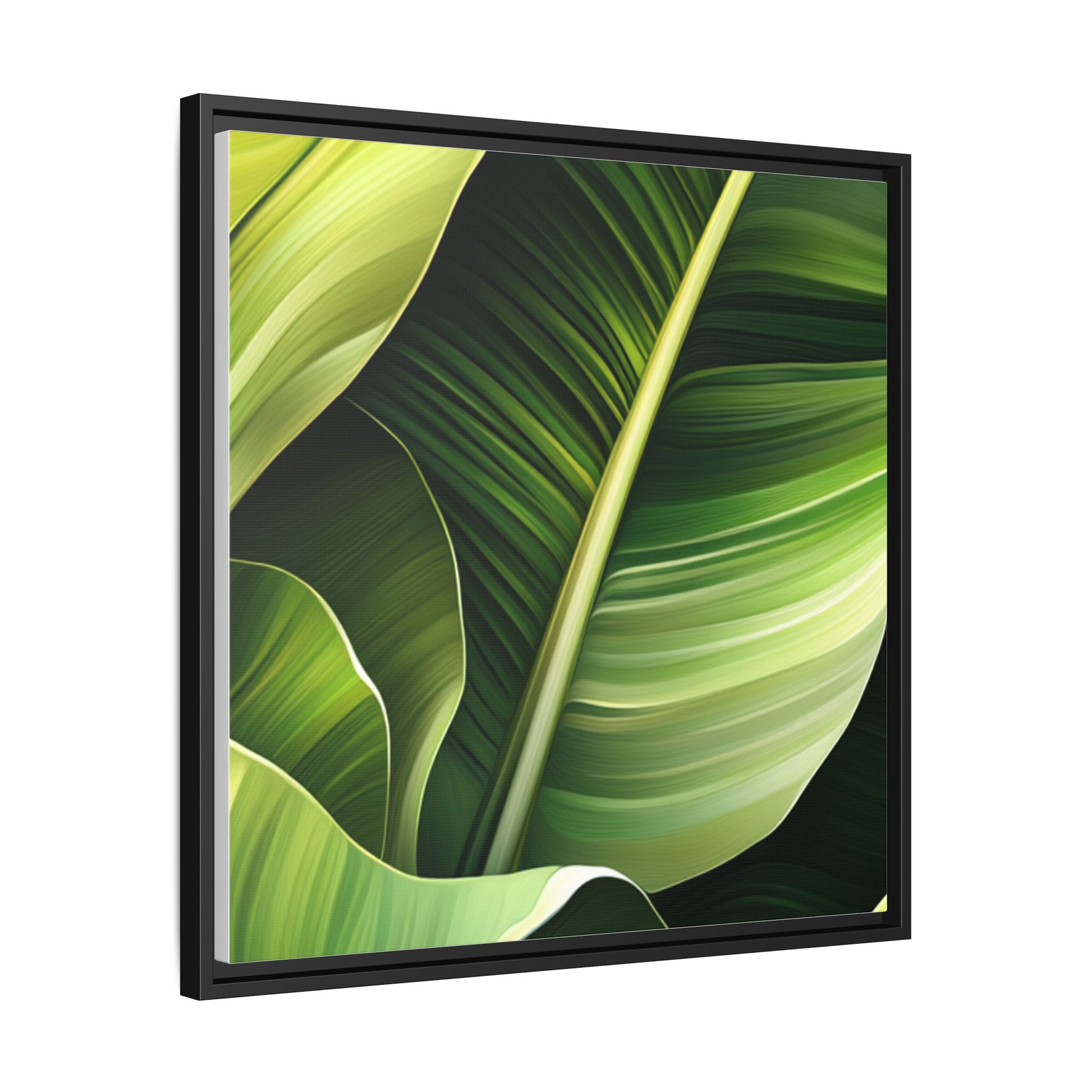 Framed Matte Canvas Tropical Leaf
