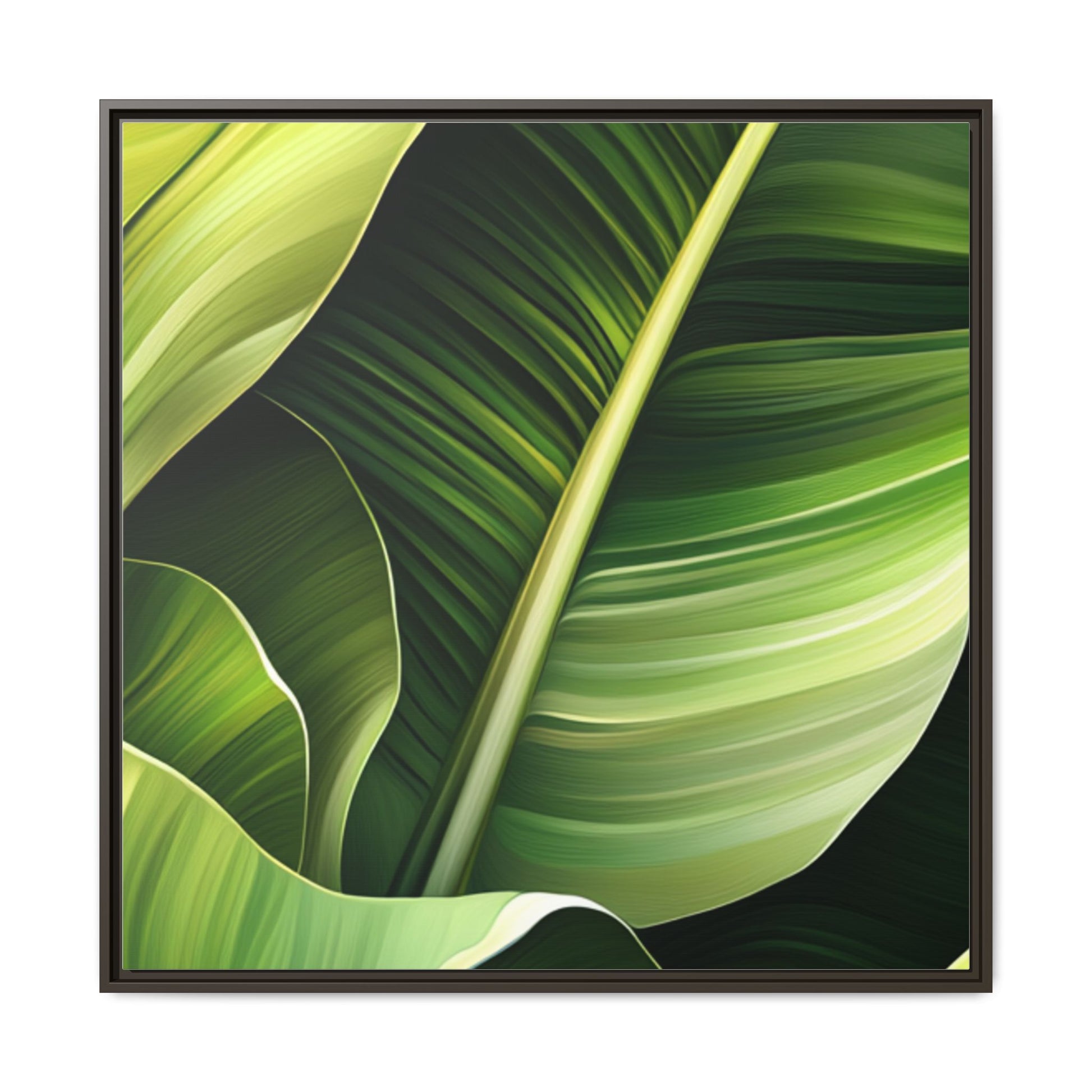 Framed Matte Canvas Tropical Leaf