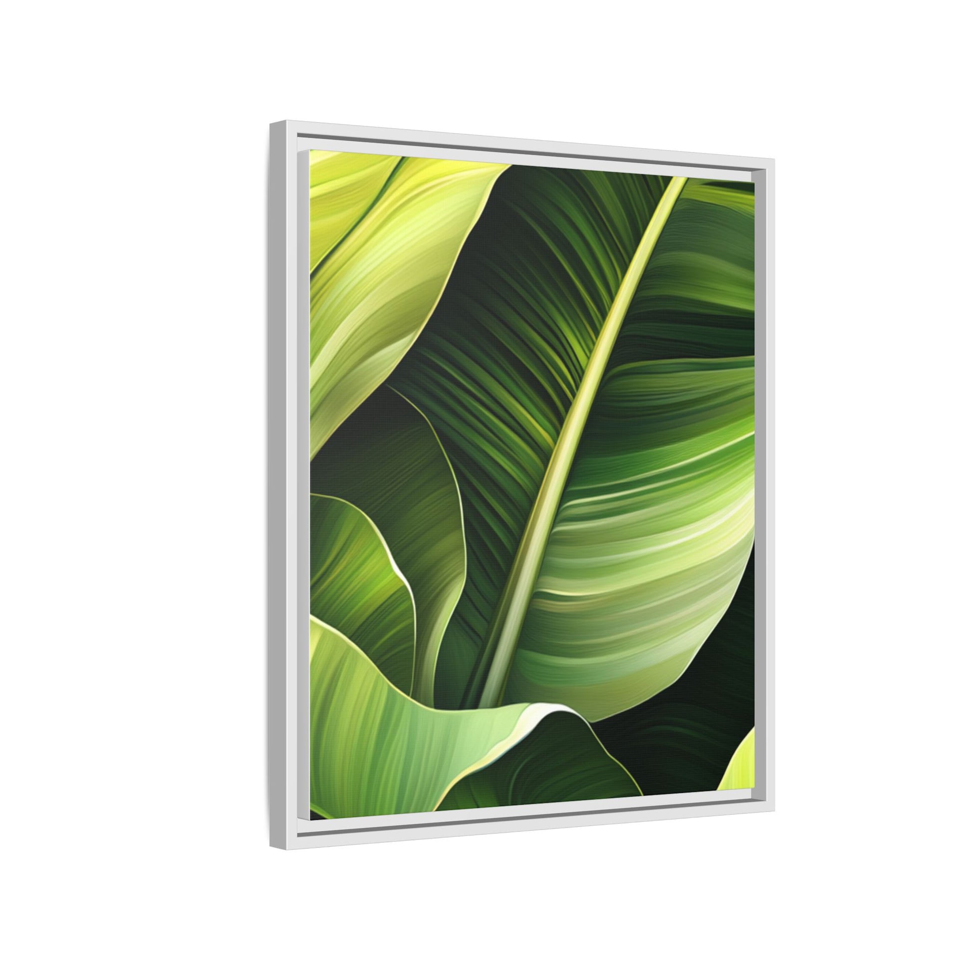 Framed Matte Canvas Tropical Leaf