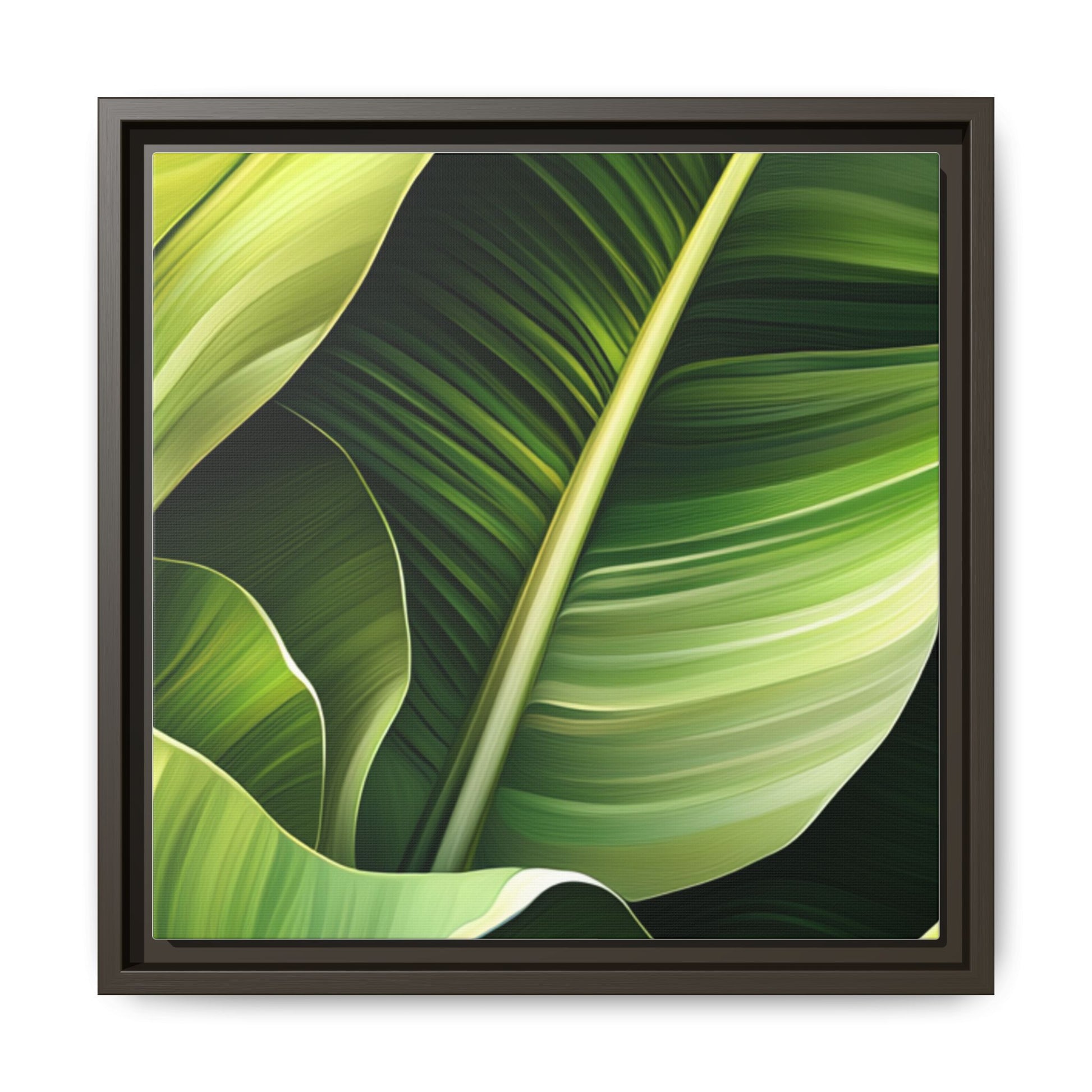 Framed Matte Canvas Tropical Leaf