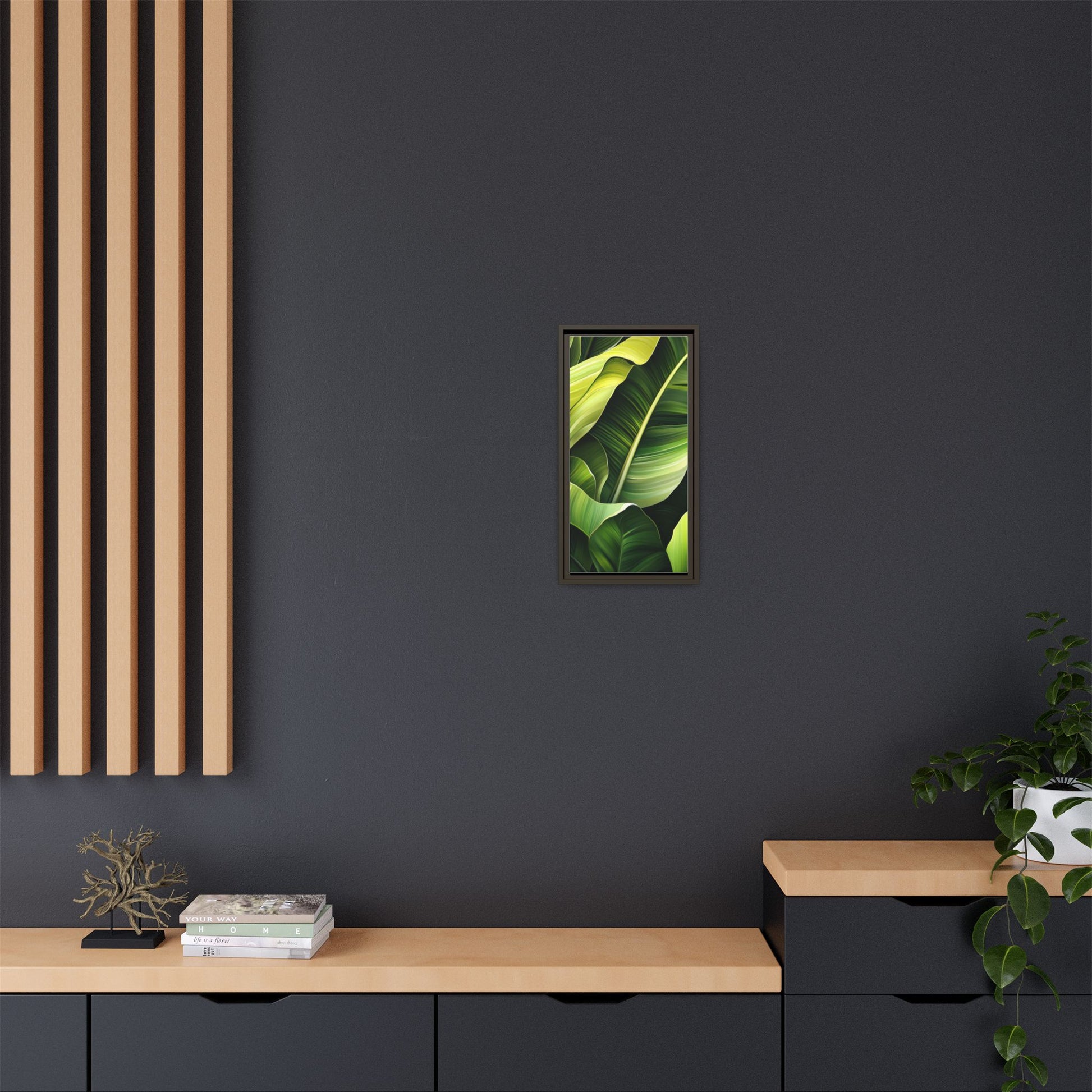 Framed Matte Canvas Tropical Leaf