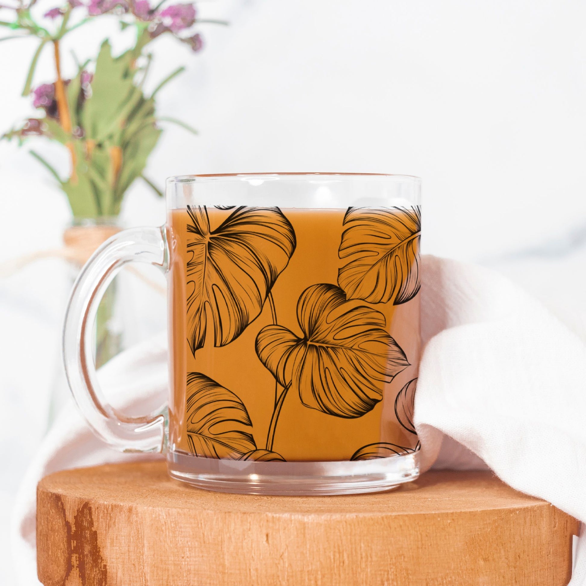 "Monstera Bliss" Glass Mug