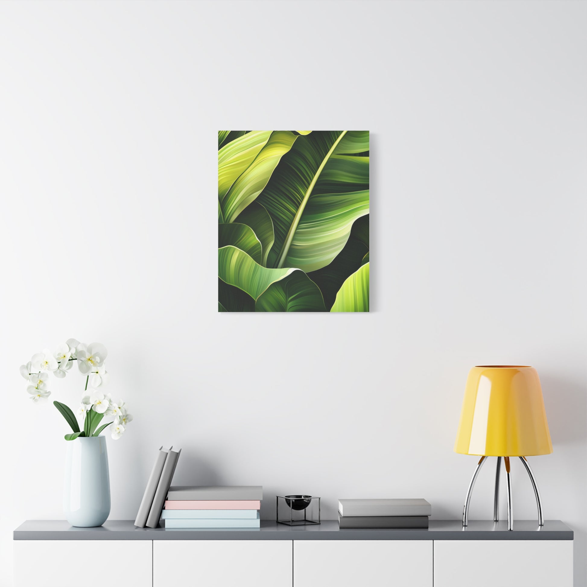 Leafy Green Canvas Art, Modern Home Decor, Tropical Wall Art, Nature-Inspired Print, Botanical Decor, Gift for Plant Lovers