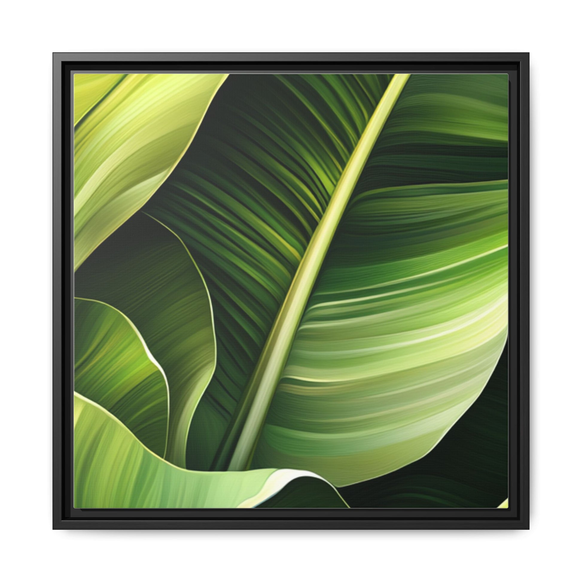 Framed Matte Canvas Tropical Leaf