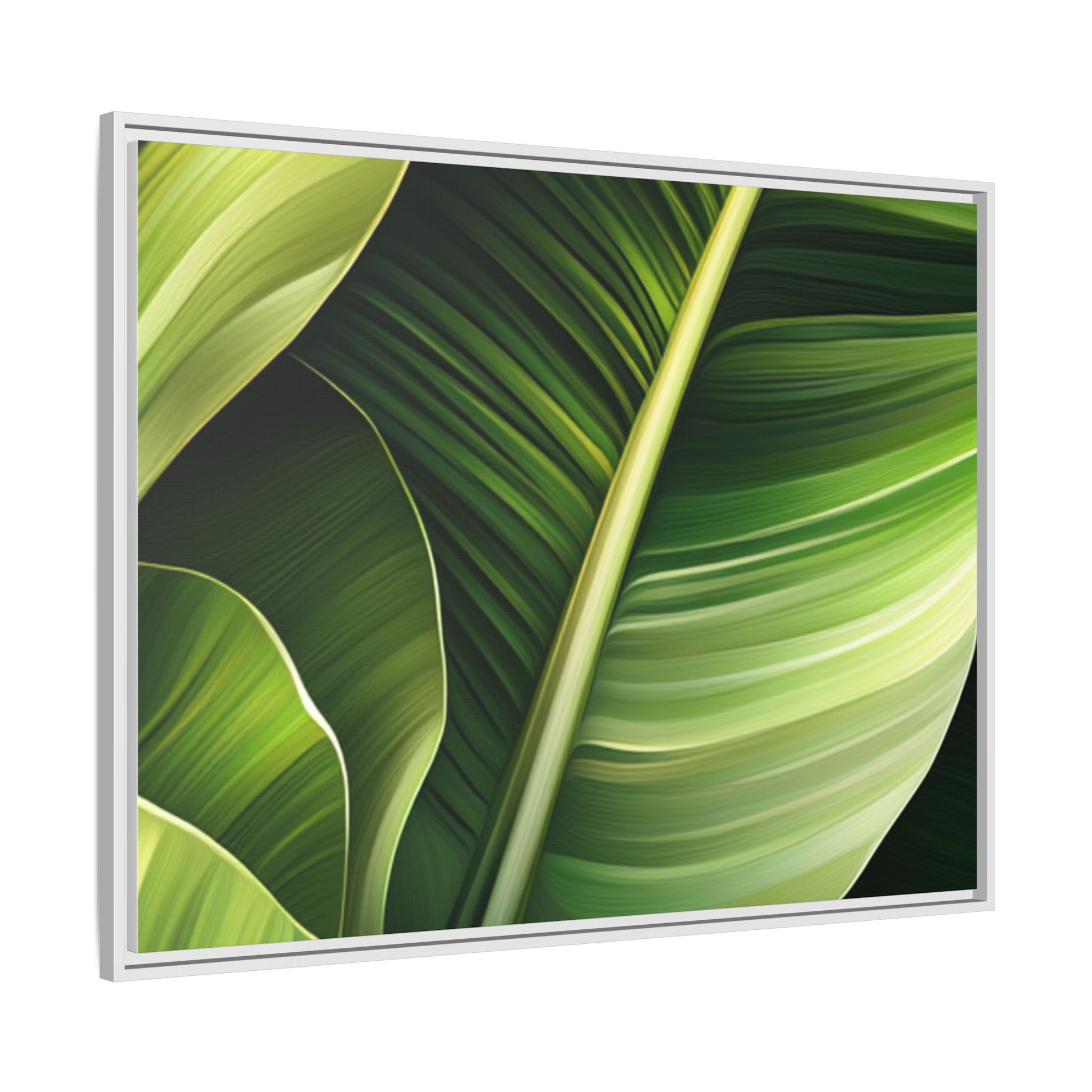 Framed Matte Canvas Tropical Leaf
