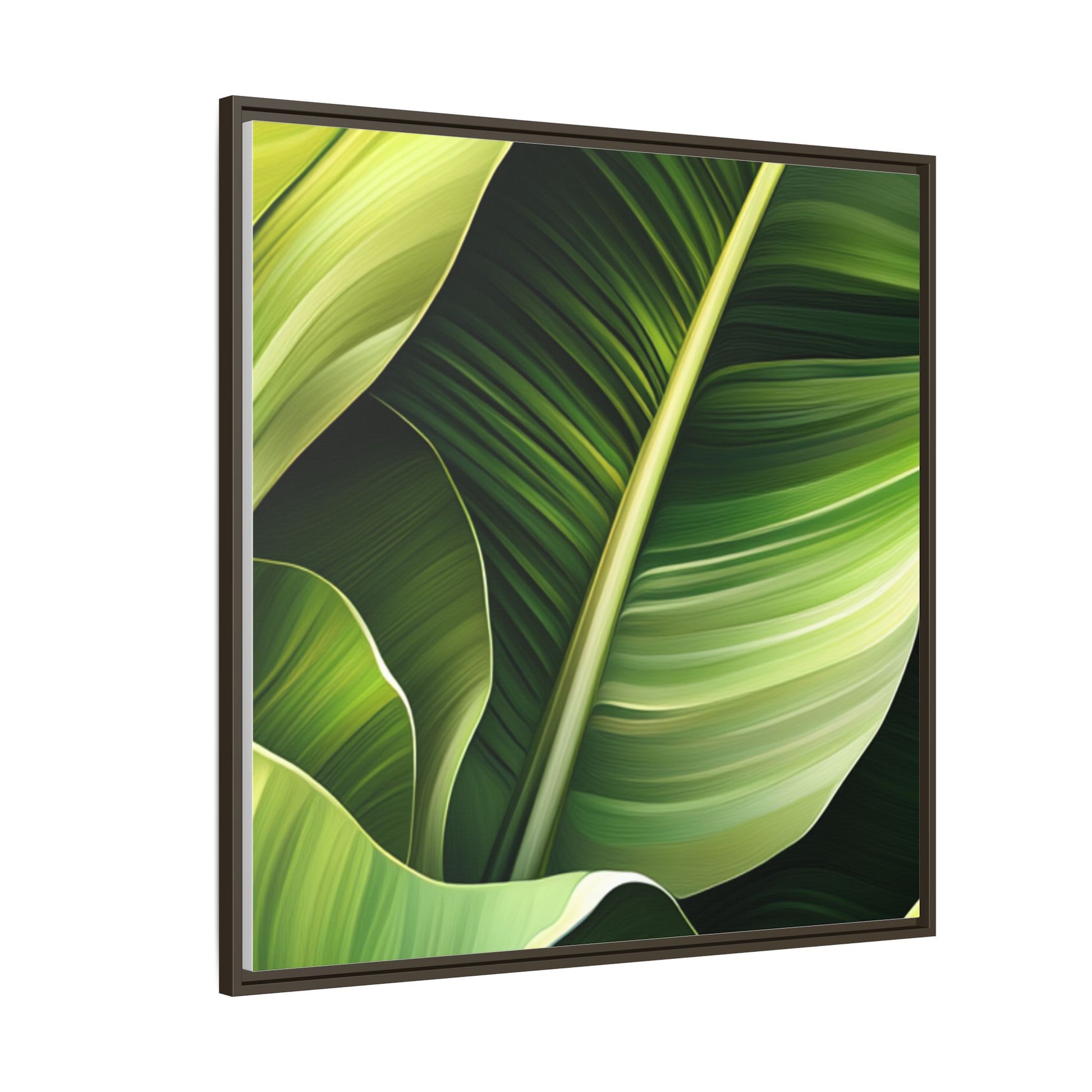 Framed Matte Canvas Tropical Leaf
