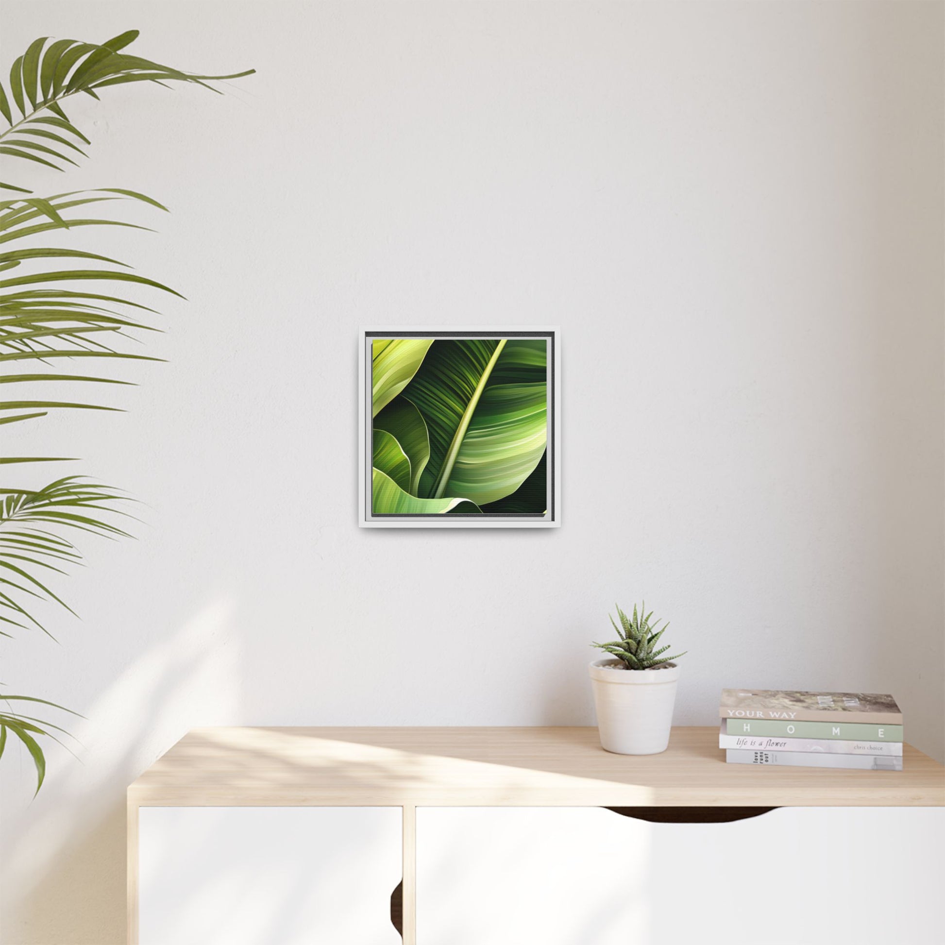 Framed Matte Canvas Tropical Leaf