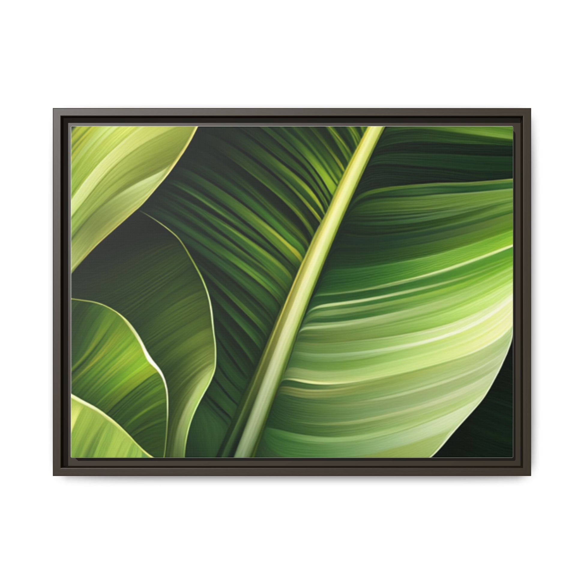 Framed Matte Canvas Tropical Leaf