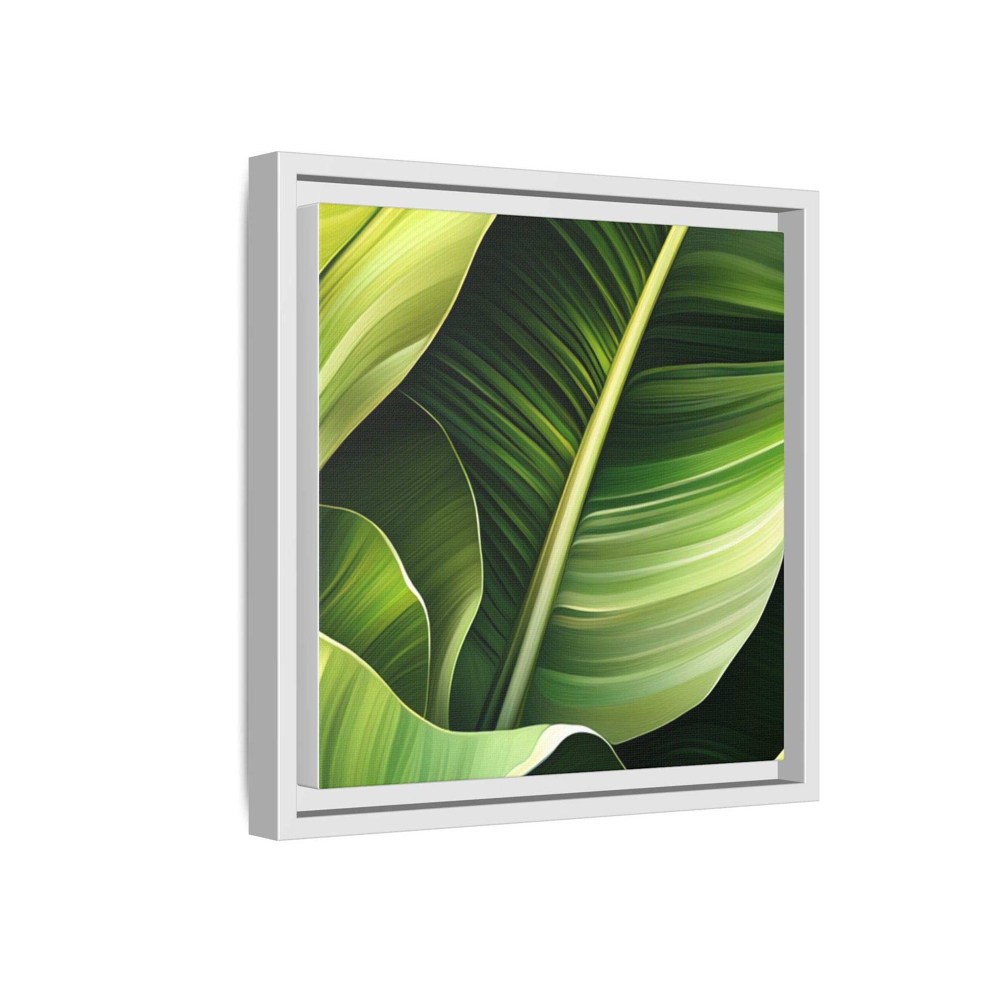 Framed Matte Canvas Tropical Leaf