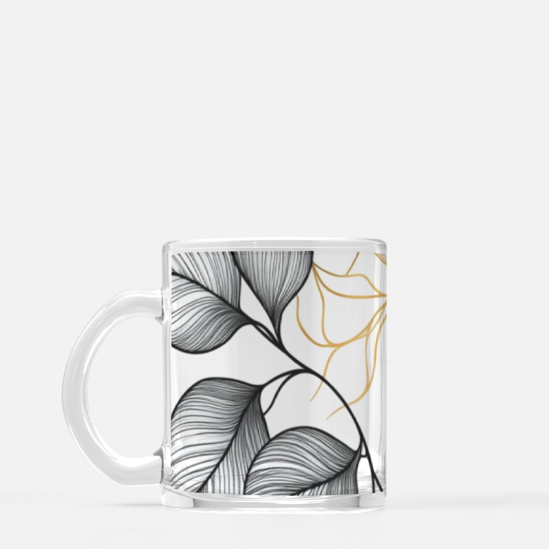 "Sophisticated Fronds" Glass Mug