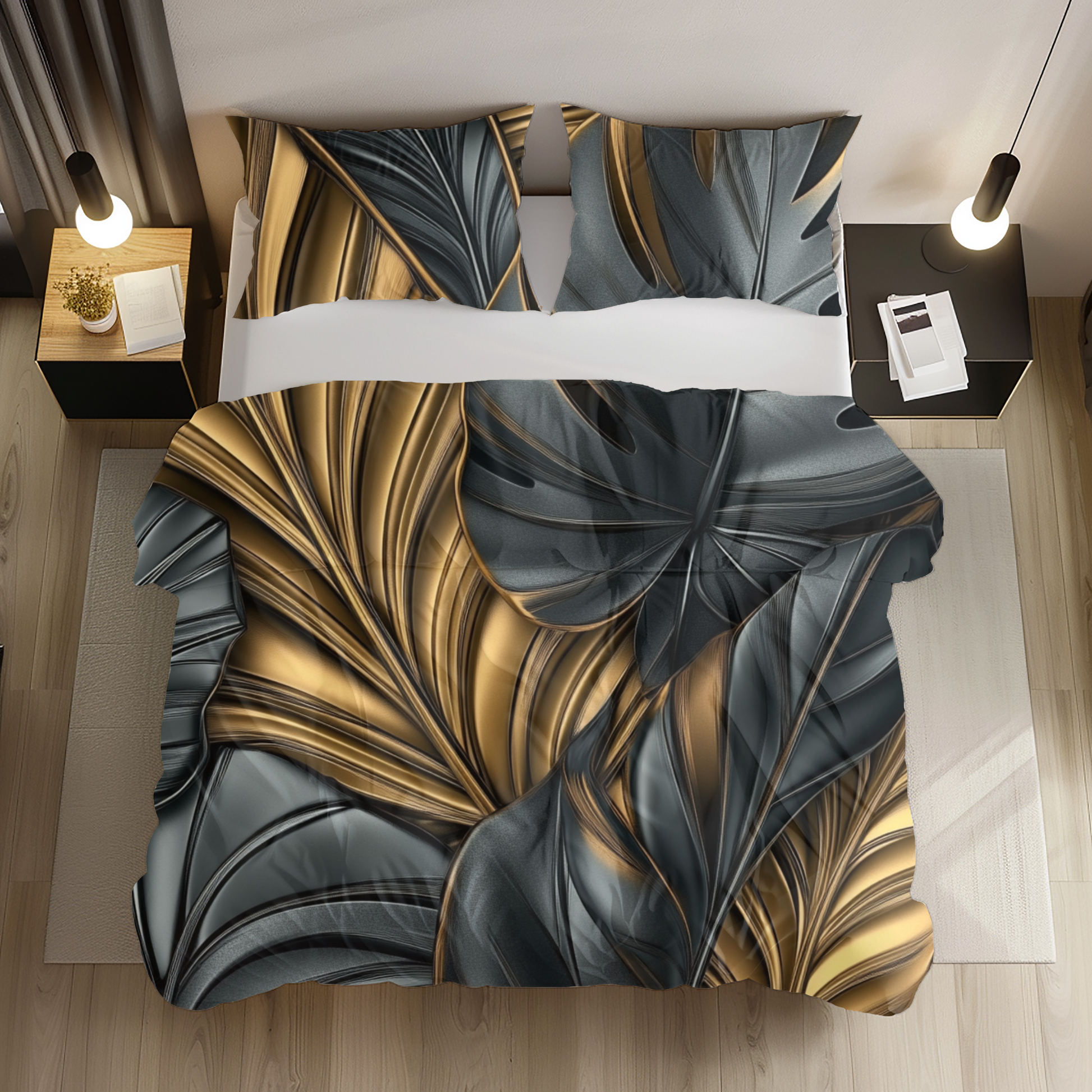 "Golden Menagerie" Sateen Duvet