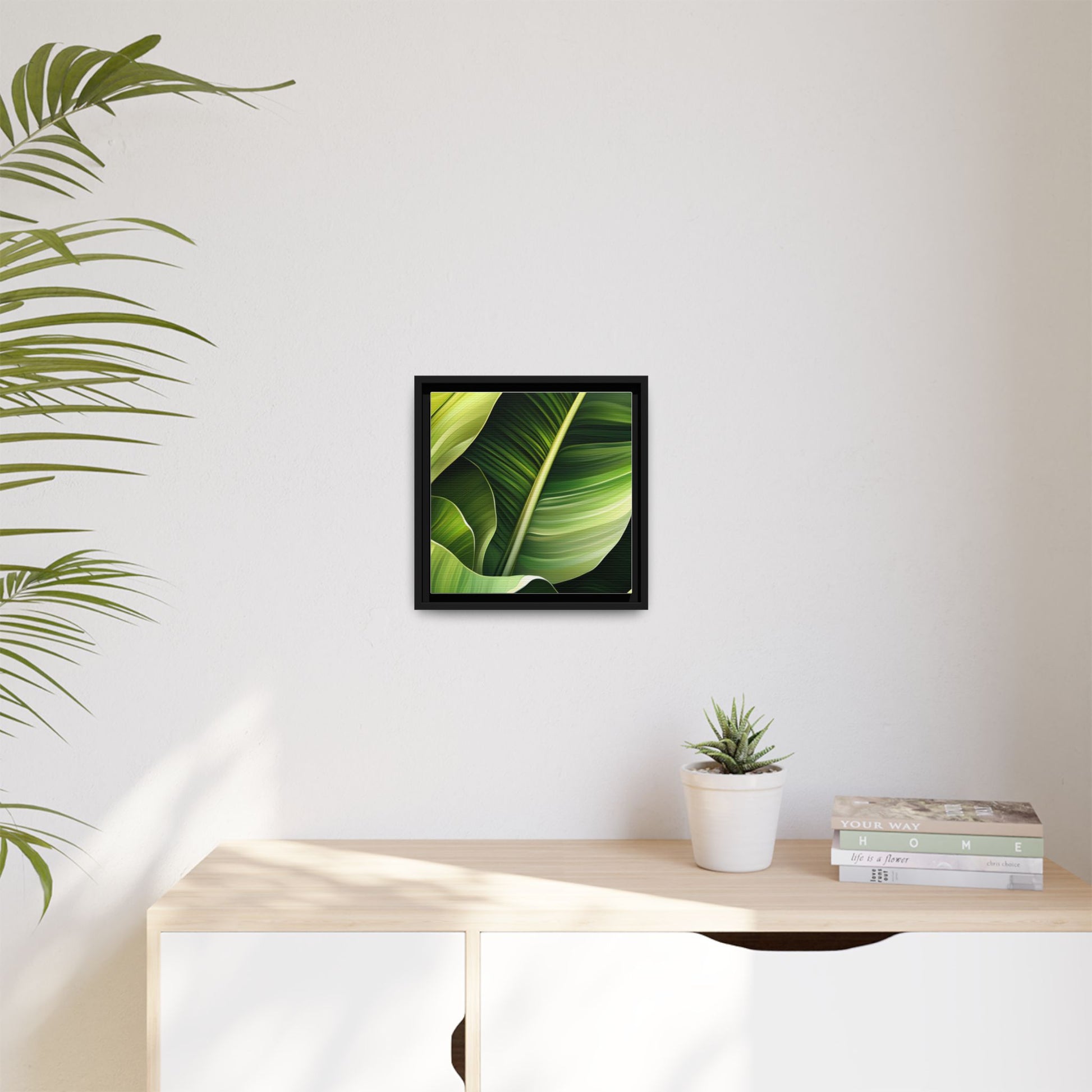 Framed Matte Canvas Tropical Leaf