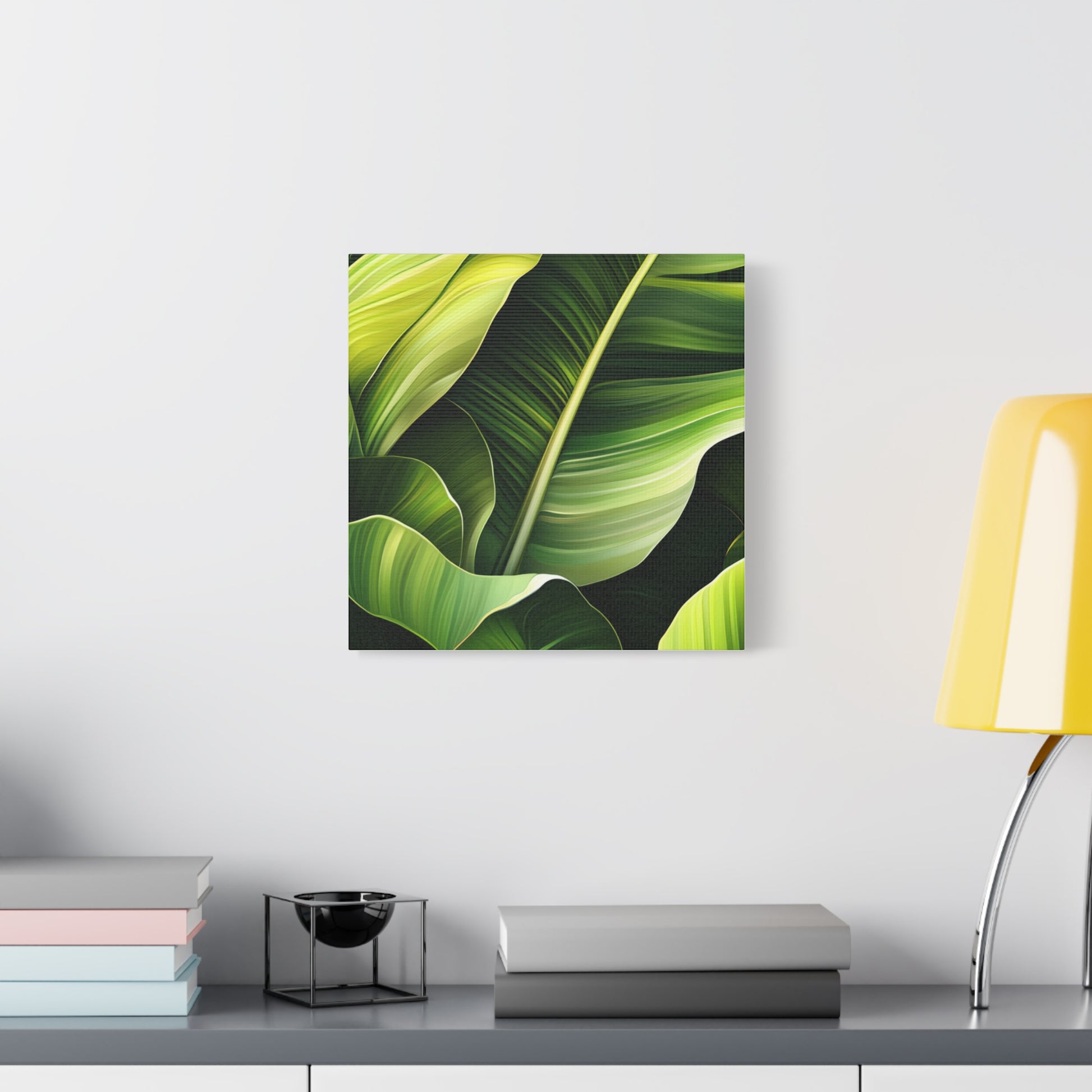 Leafy Green Canvas Art, Modern Home Decor, Tropical Wall Art, Nature-Inspired Print, Botanical Decor, Gift for Plant Lovers