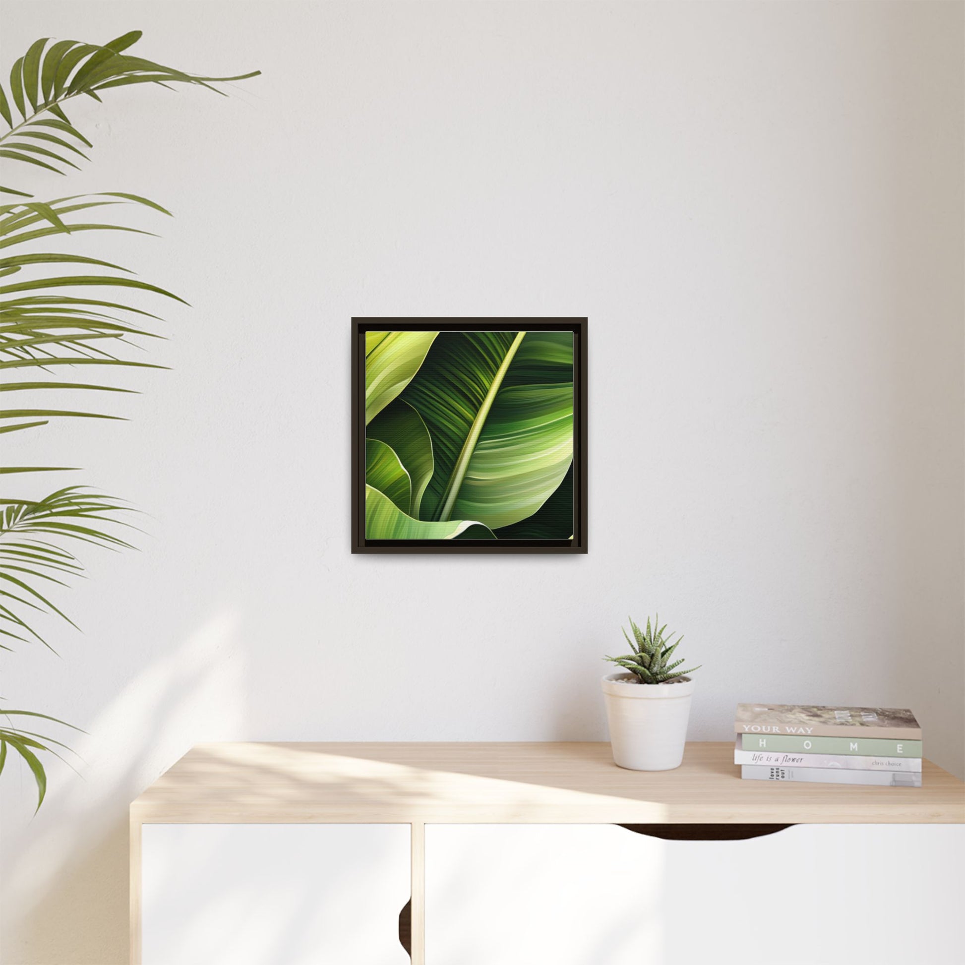 Framed Matte Canvas Tropical Leaf