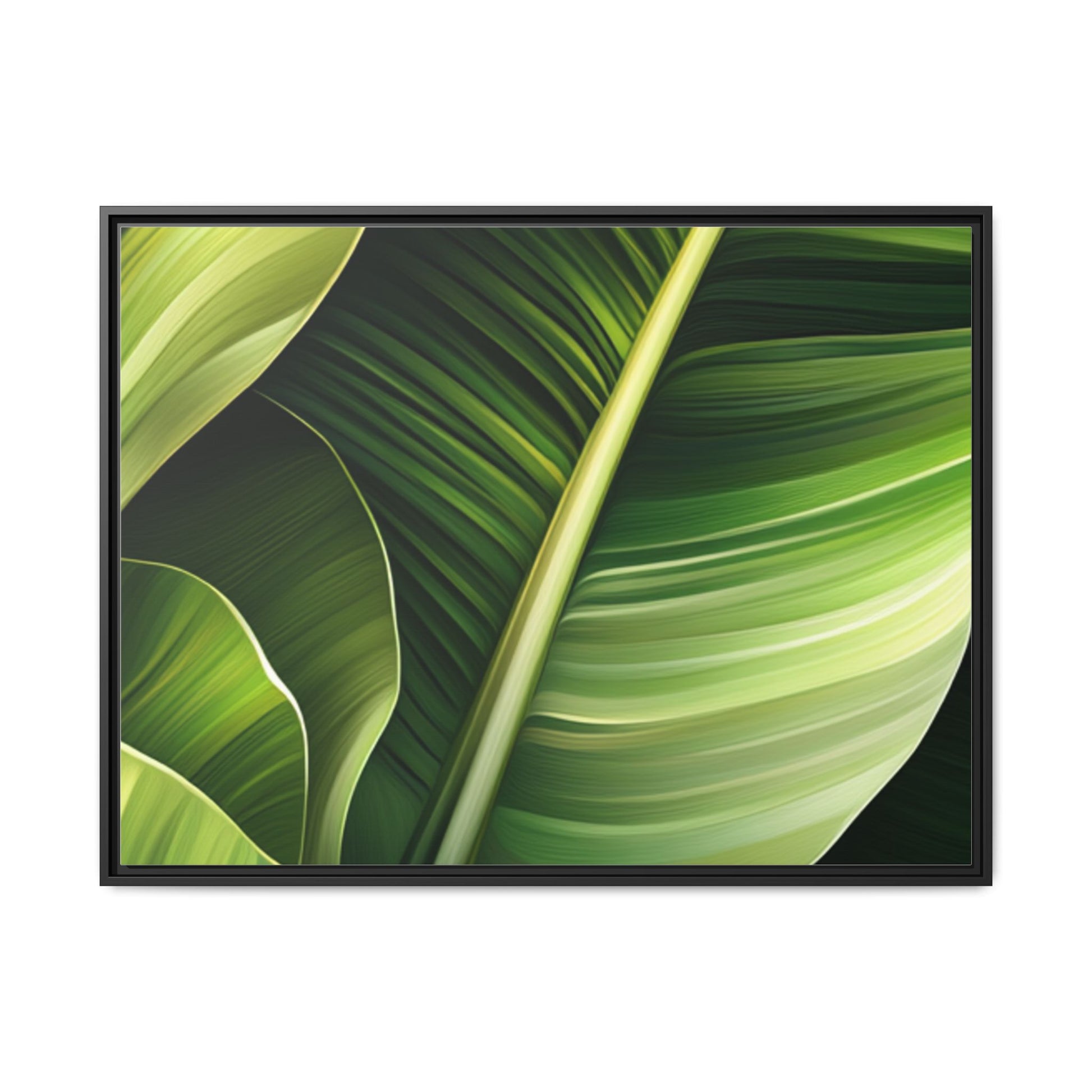 Framed Matte Canvas Tropical Leaf