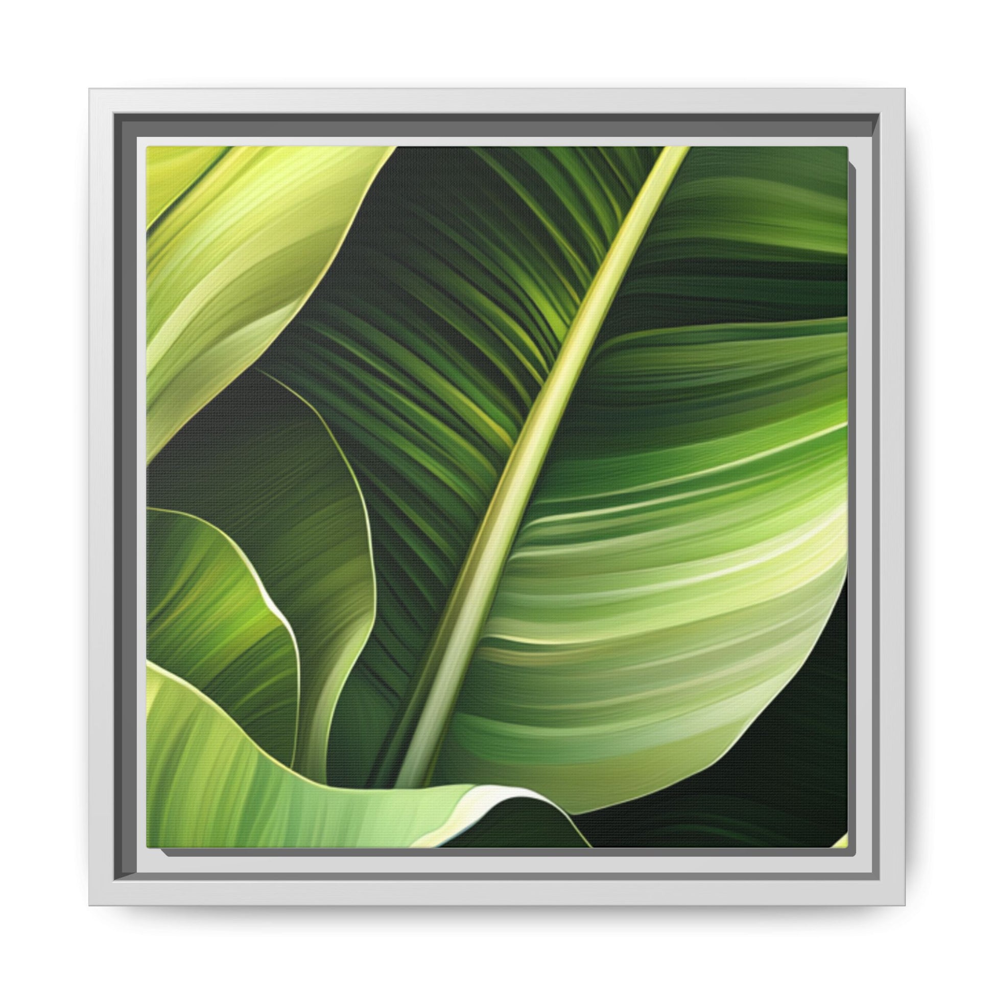 Framed Matte Canvas Tropical Leaf