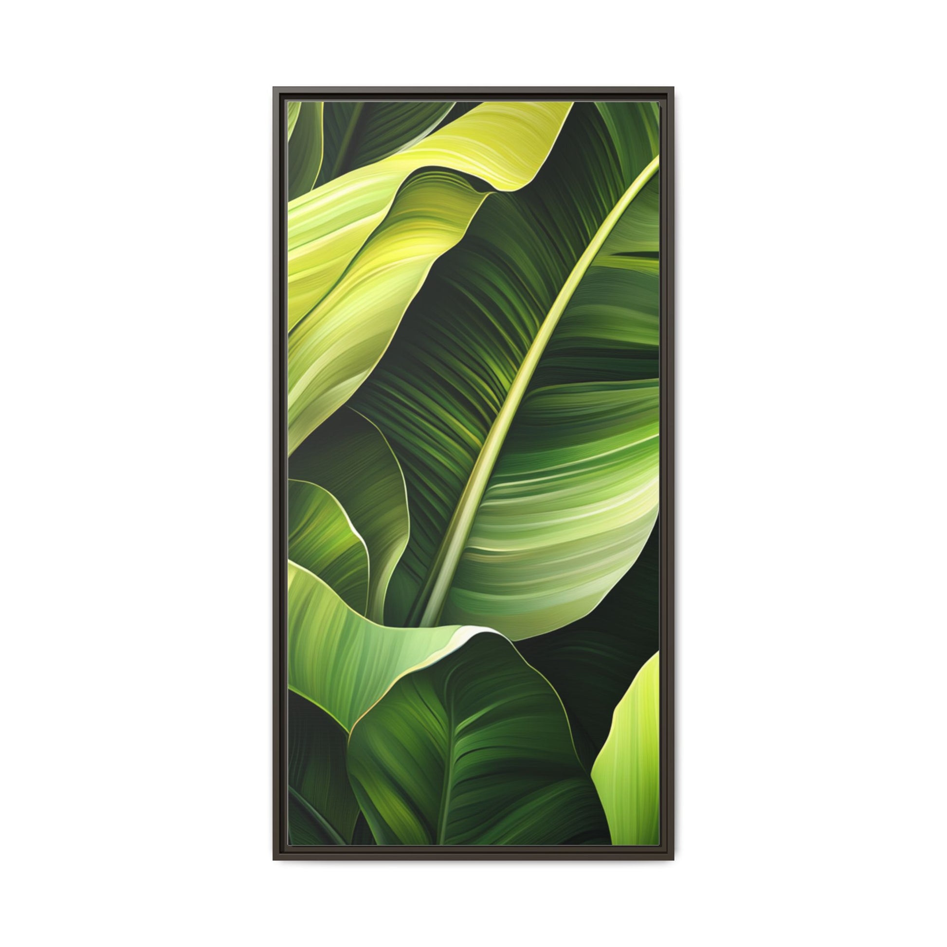 Framed Matte Canvas Tropical Leaf