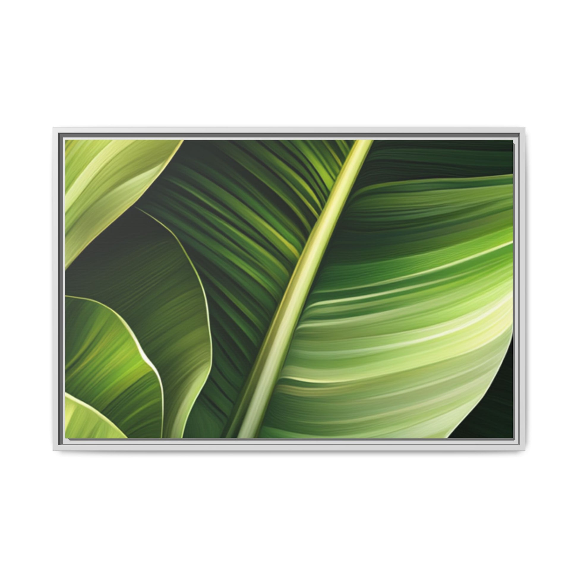 Framed Matte Canvas Tropical Leaf
