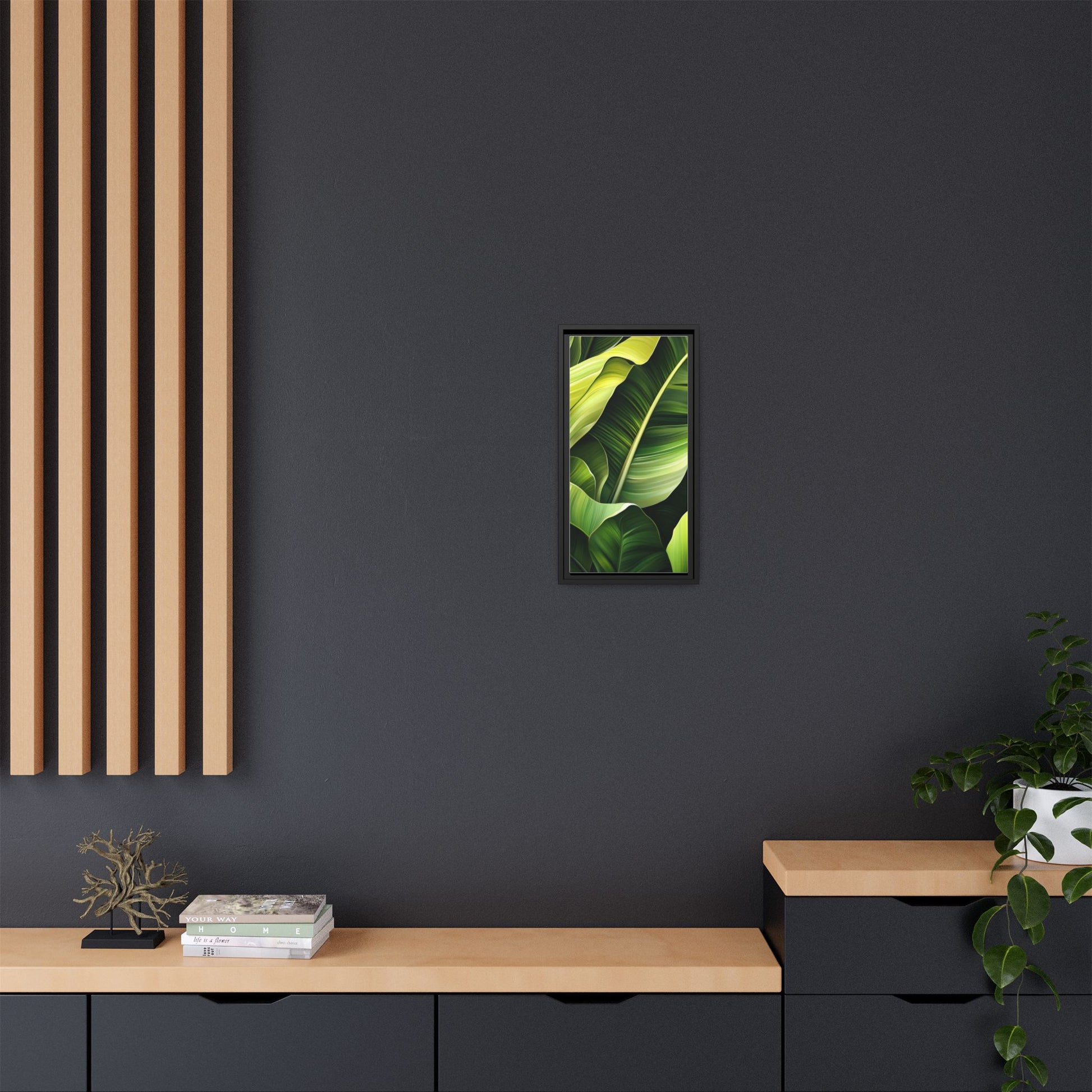 Framed Matte Canvas Tropical Leaf
