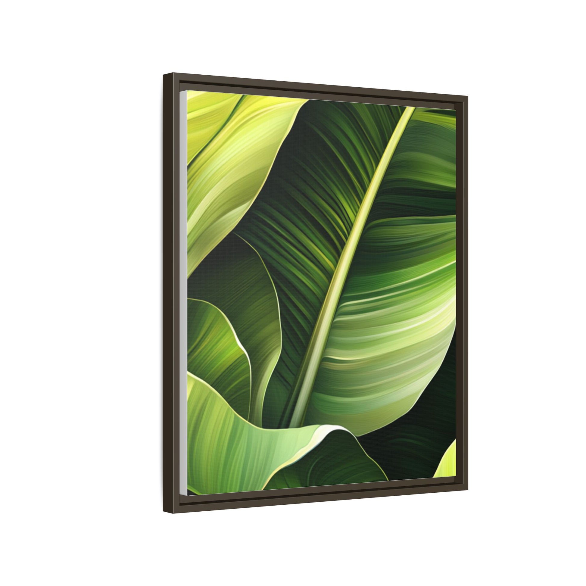 Framed Matte Canvas Tropical Leaf