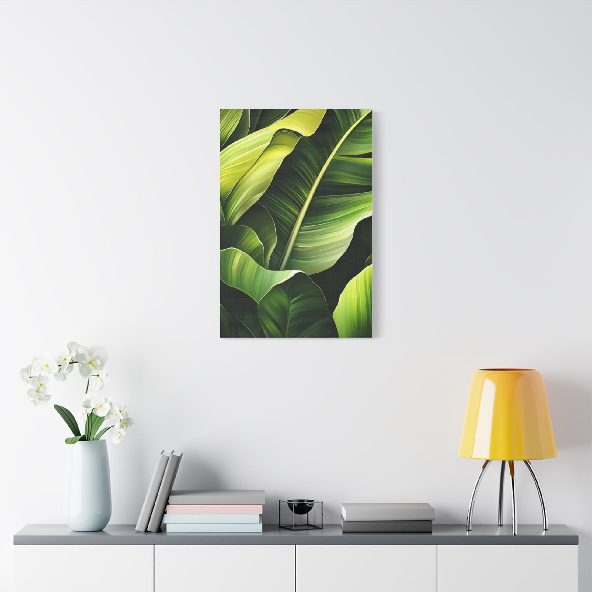 Leafy Green Canvas Art, Modern Home Decor, Tropical Wall Art, Nature-Inspired Print, Botanical Decor, Gift for Plant Lovers