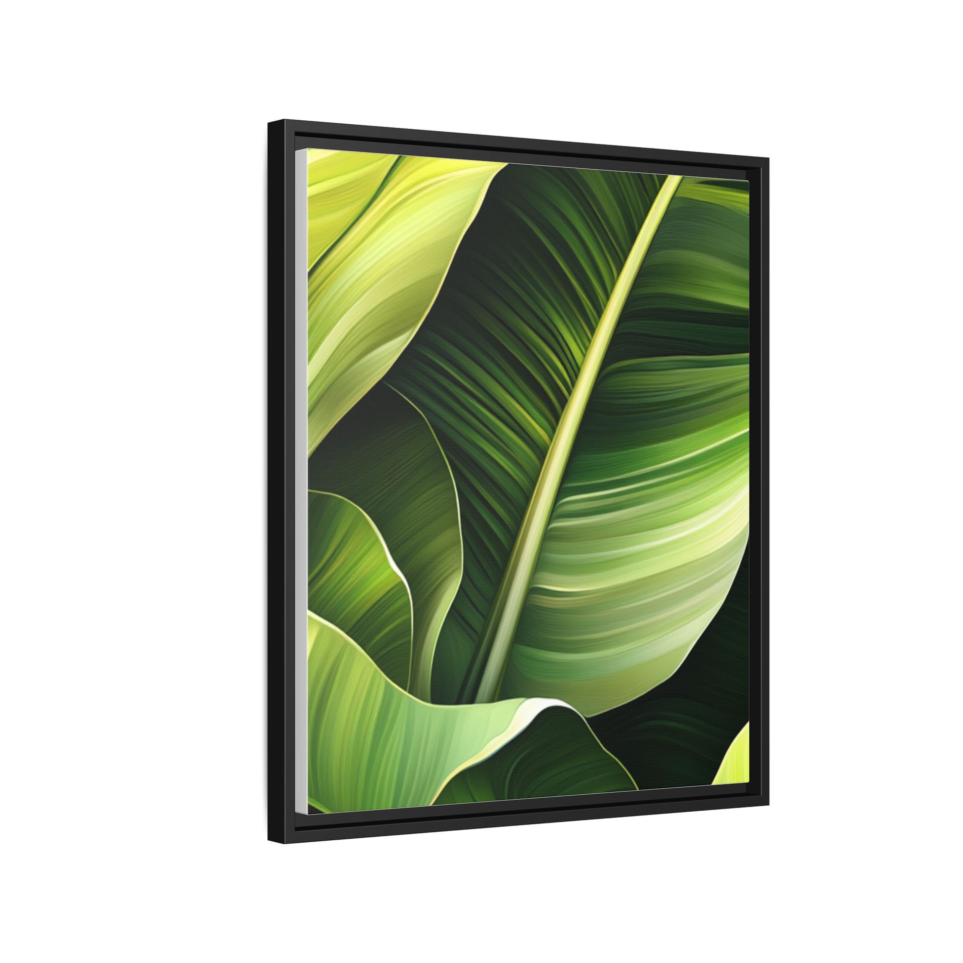 Framed Matte Canvas Tropical Leaf