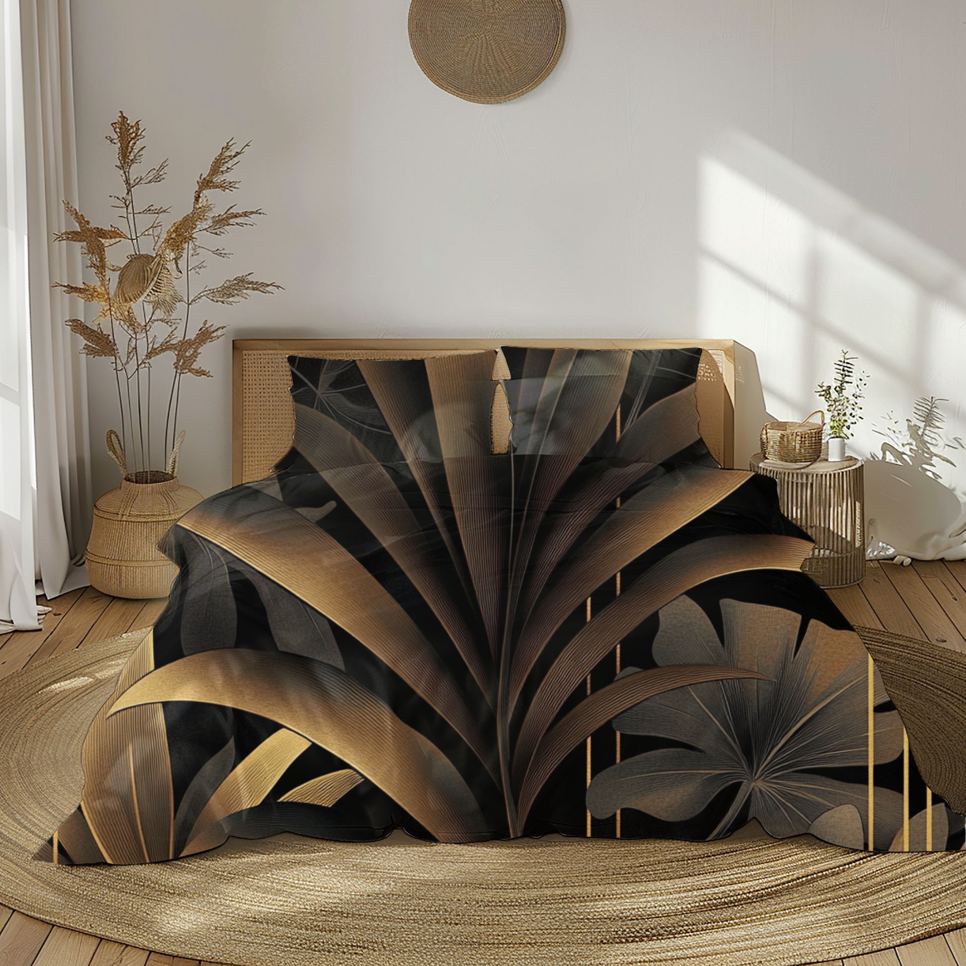 "Chocolate Stems" Sateen Duvet
