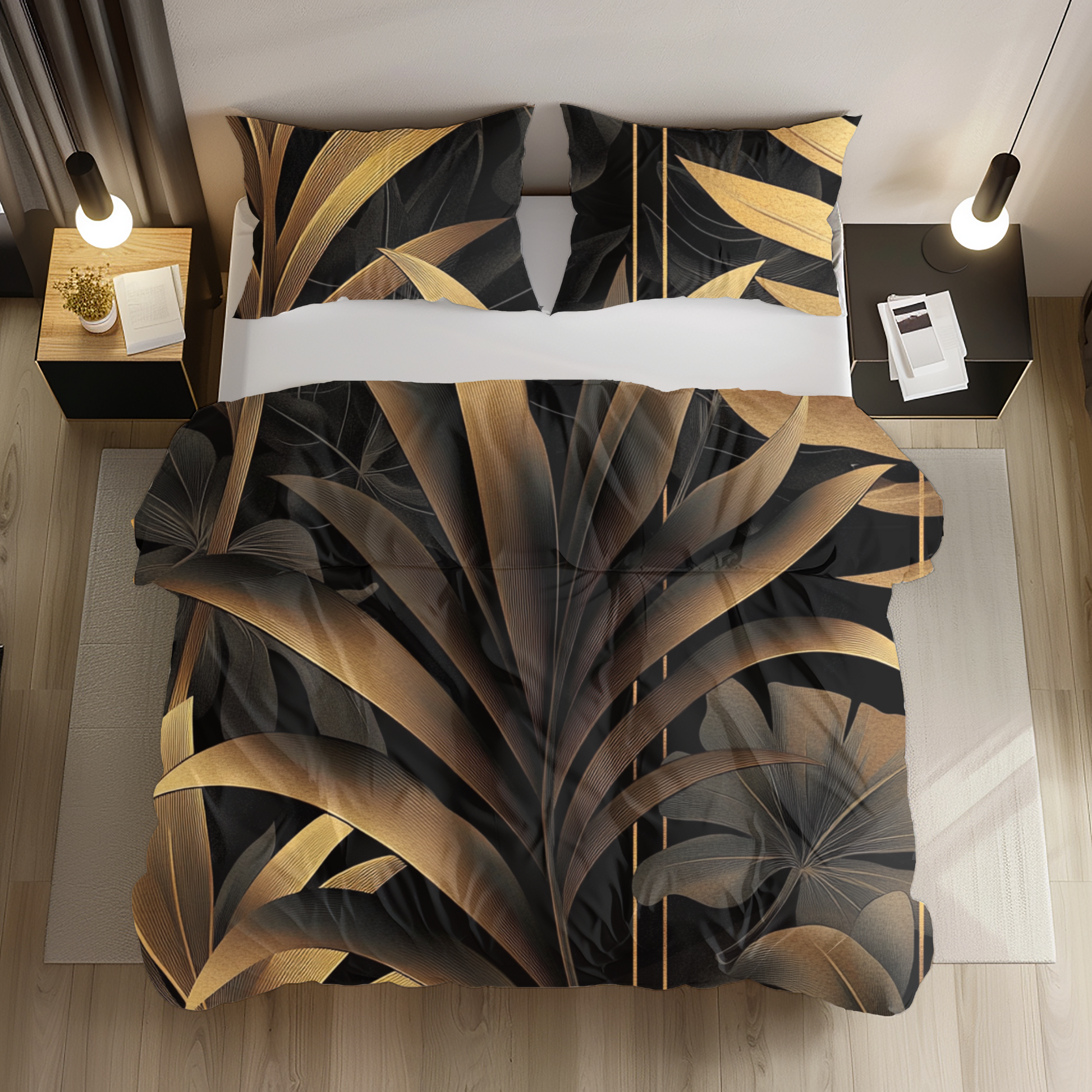 "Chocolate Stems" Sateen Duvet