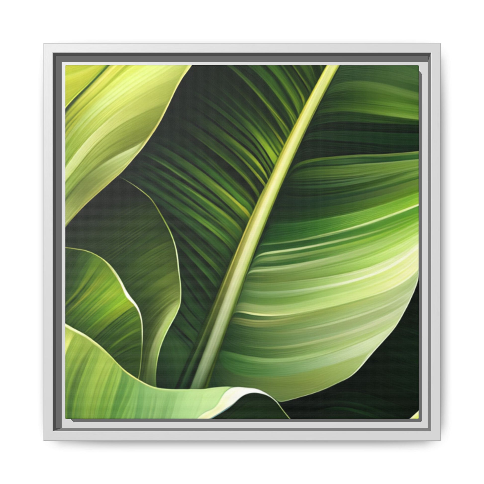 Framed Matte Canvas Tropical Leaf