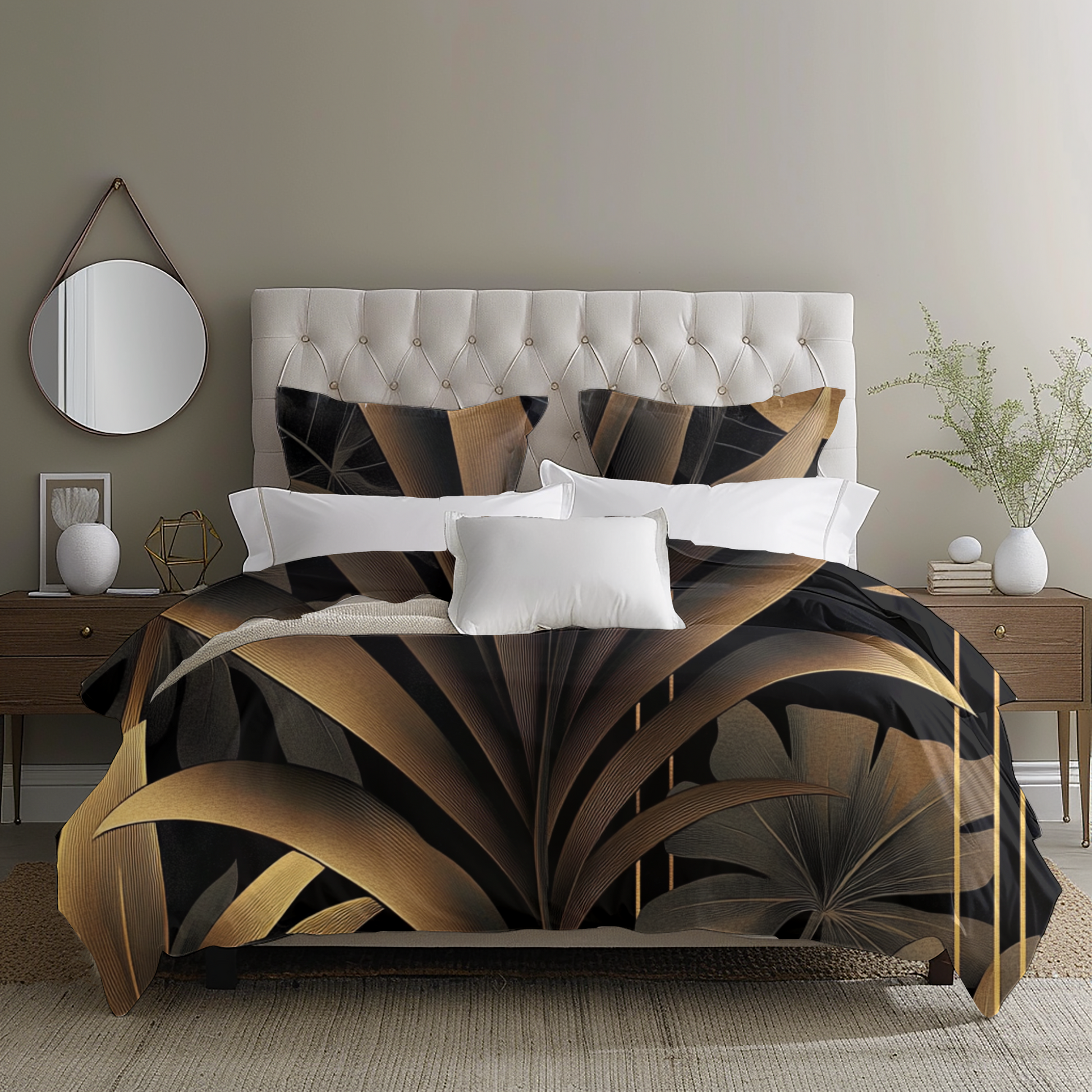 "Chocolate Stems" Sateen Duvet