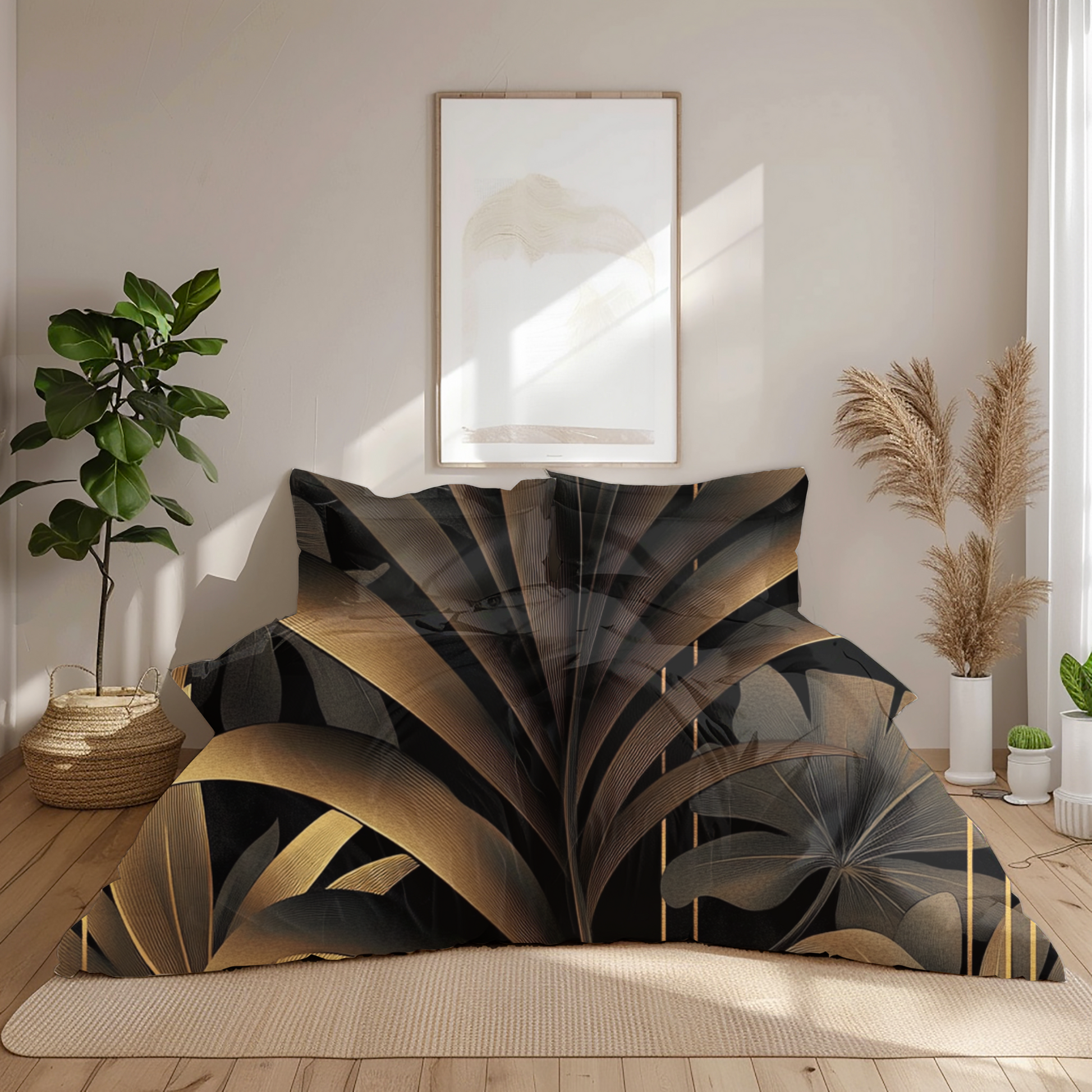 "Chocolate Stems" Sateen Duvet