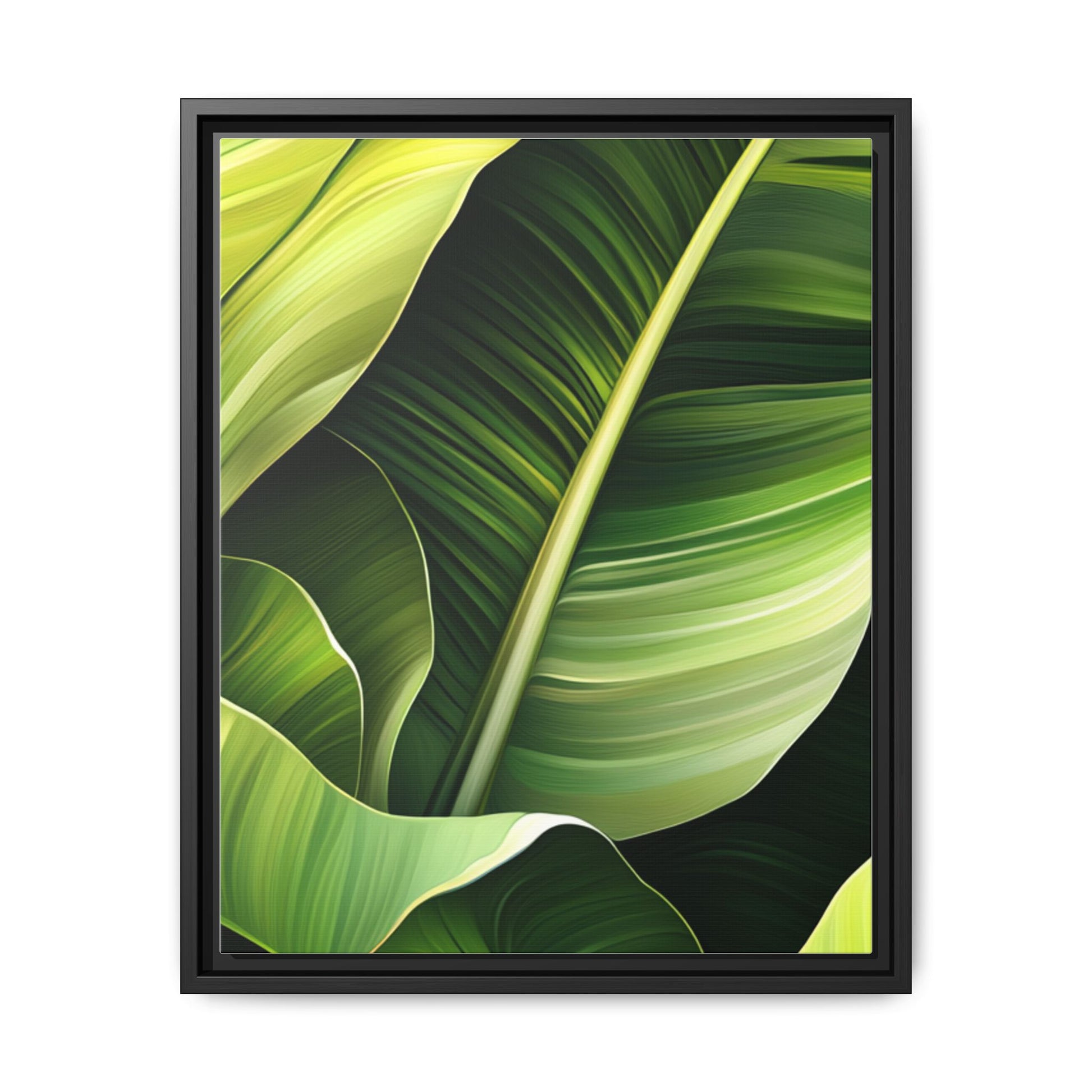 Framed Matte Canvas Tropical Leaf