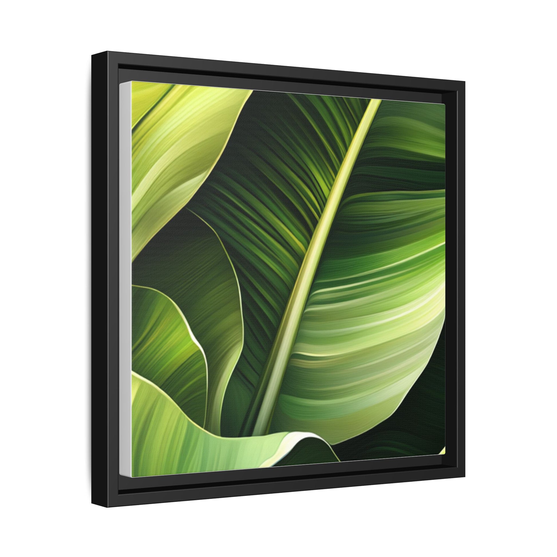Framed Matte Canvas Tropical Leaf