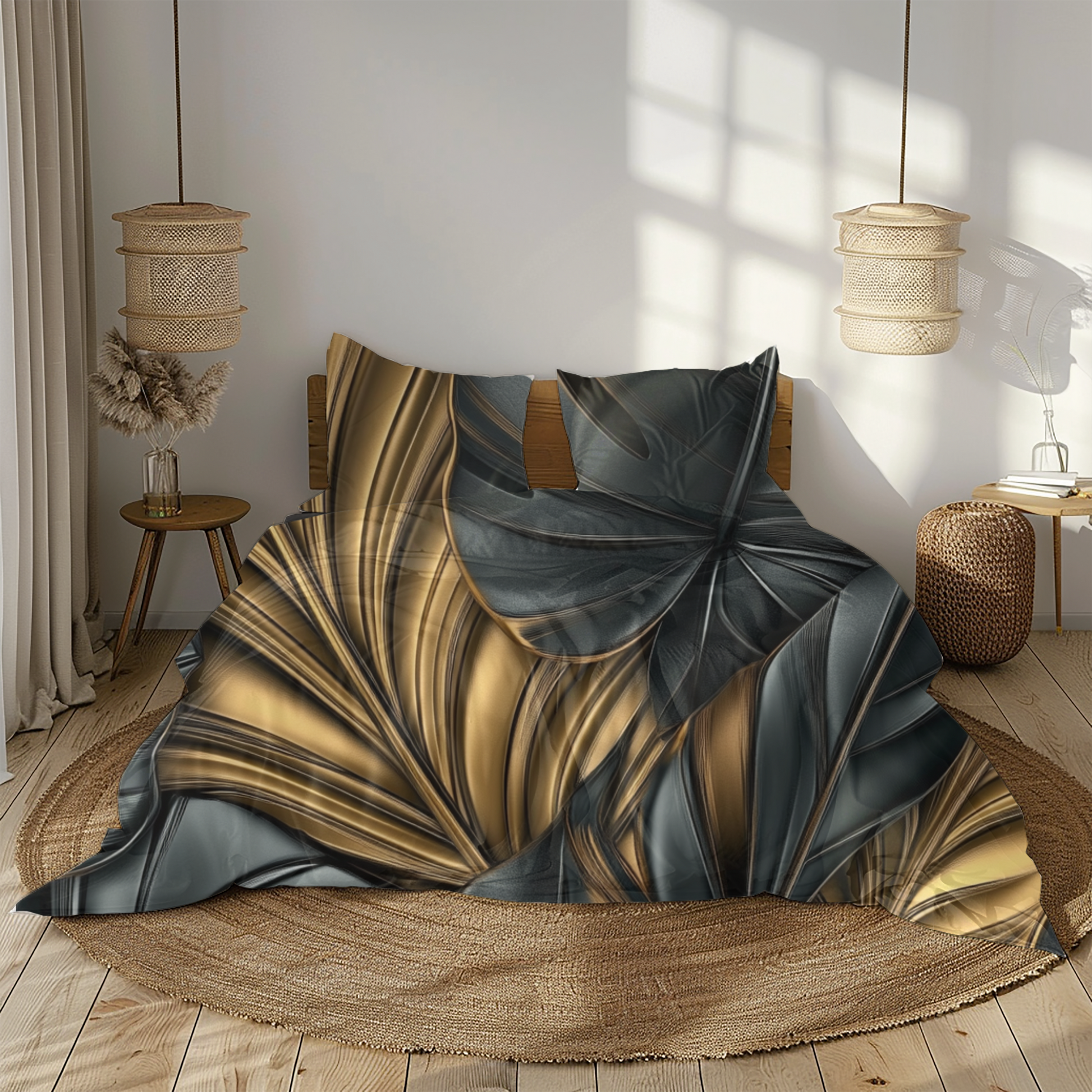 "Golden Menagerie" Sateen Duvet