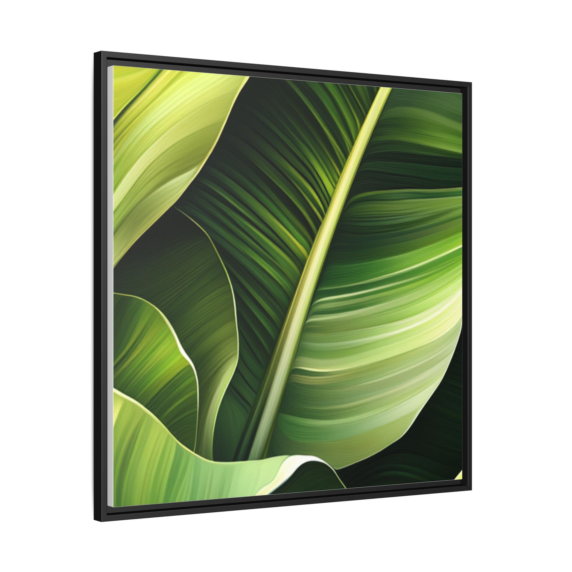 Framed Matte Canvas Tropical Leaf