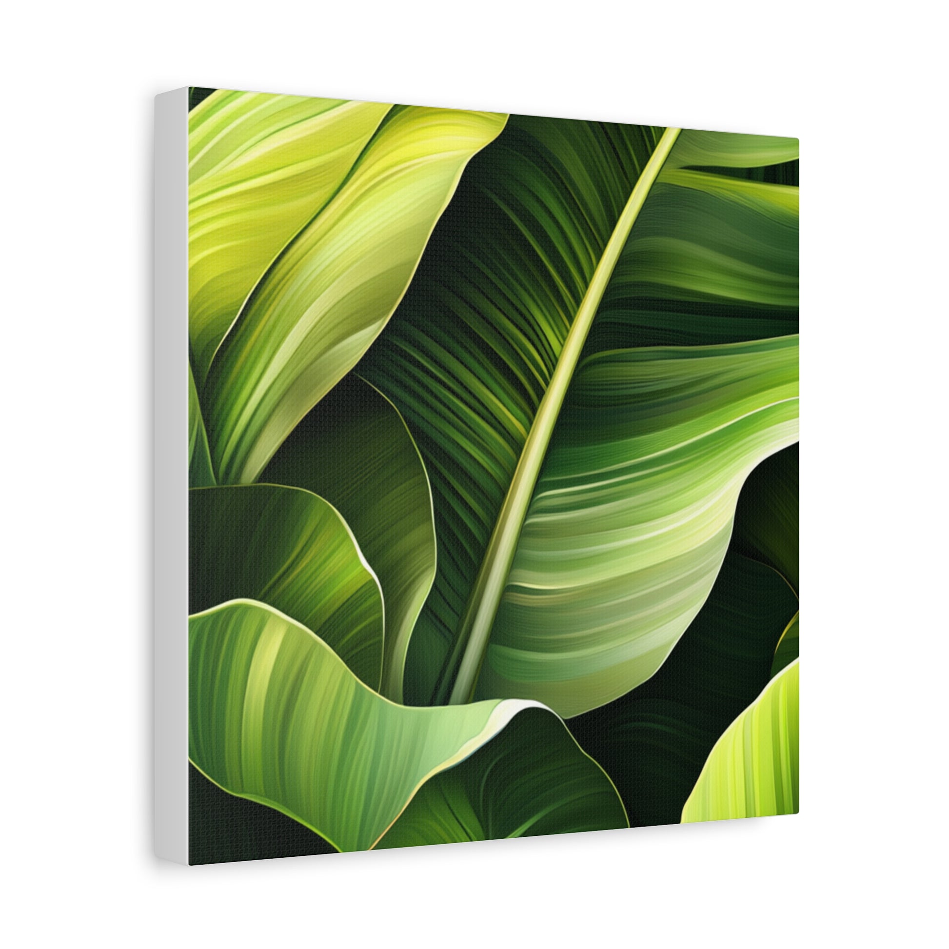 Leafy Green Canvas Art, Modern Home Decor, Tropical Wall Art, Nature-Inspired Print, Botanical Decor, Gift for Plant Lovers