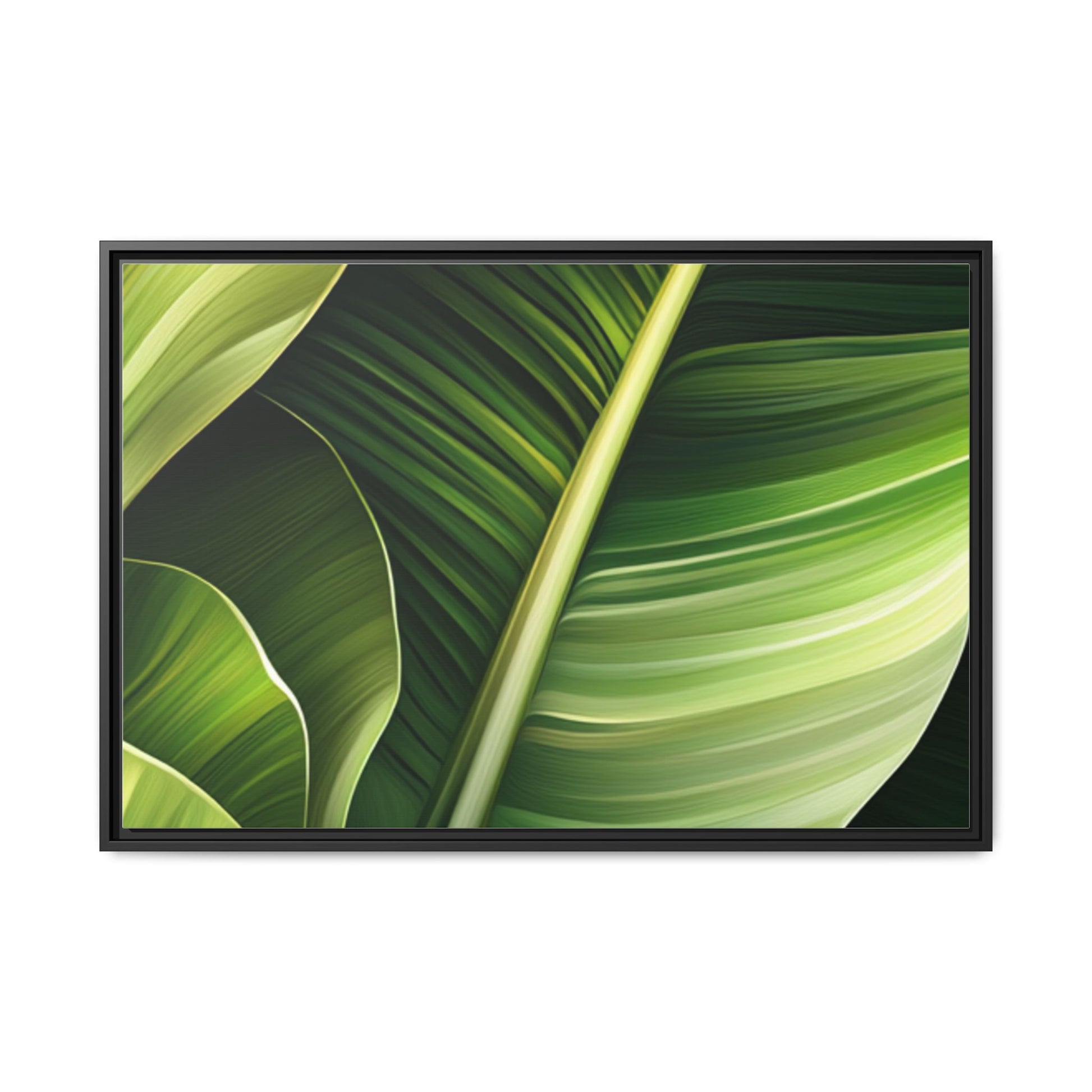 Framed Matte Canvas Tropical Leaf