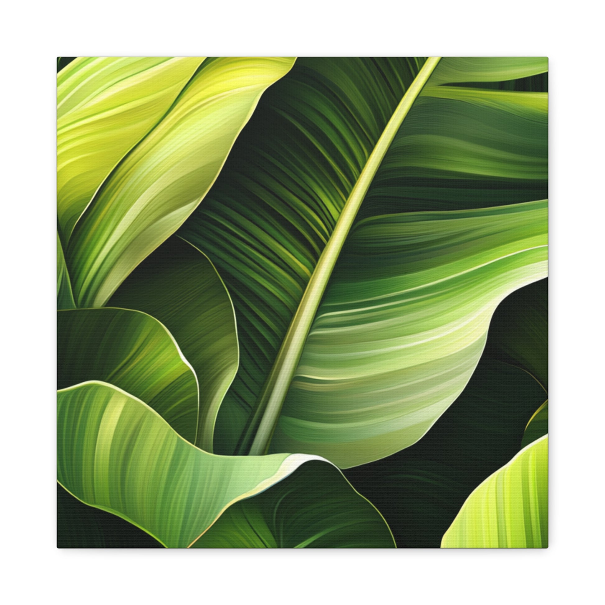 Leafy Green Canvas Art, Modern Home Decor, Tropical Wall Art, Nature-Inspired Print, Botanical Decor, Gift for Plant Lovers
