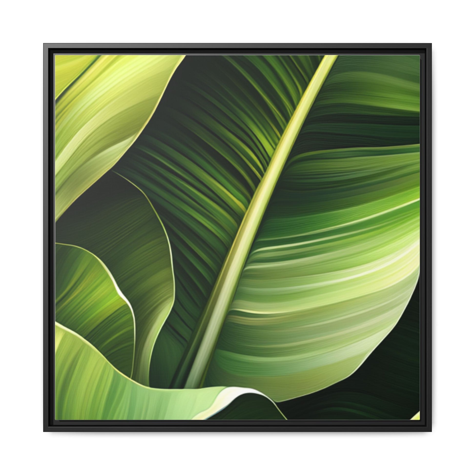 Framed Matte Canvas Tropical Leaf