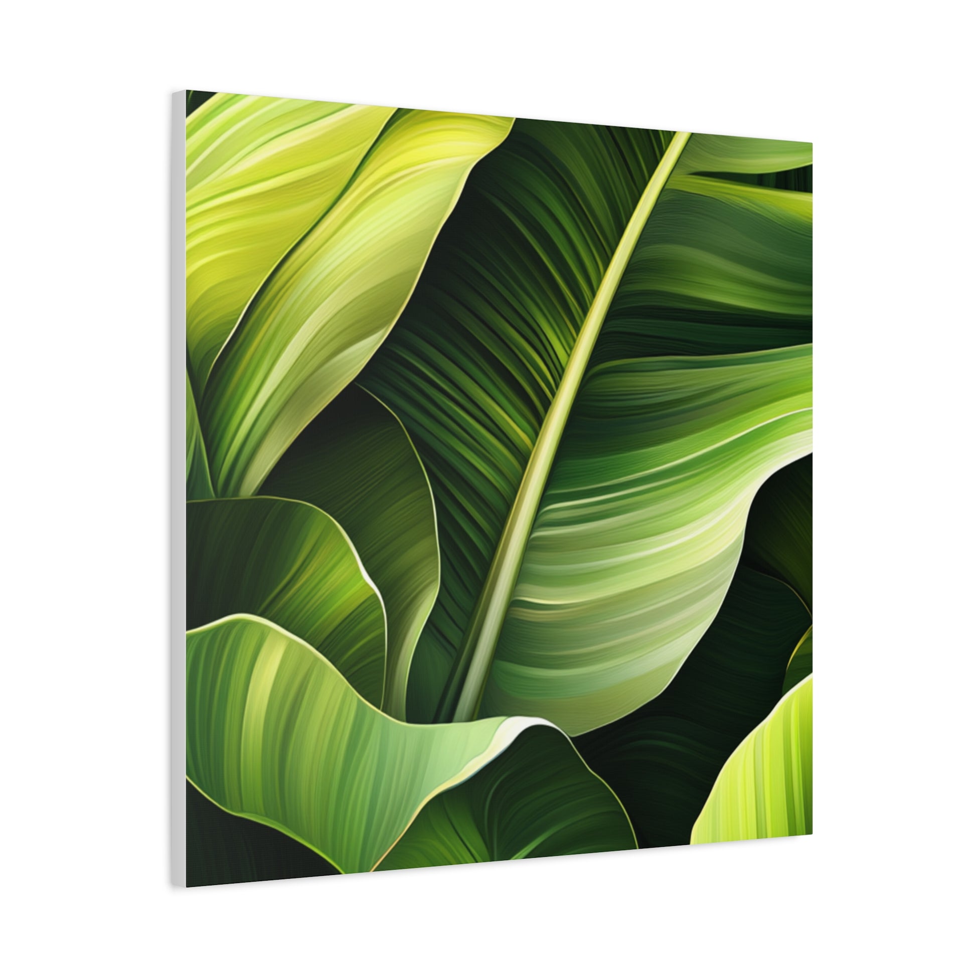 Leafy Green Canvas Art, Modern Home Decor, Tropical Wall Art, Nature-Inspired Print, Botanical Decor, Gift for Plant Lovers