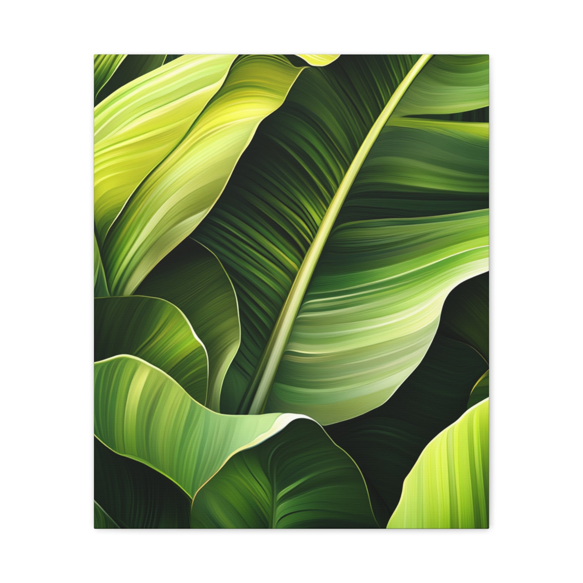 Leafy Green Canvas Art, Modern Home Decor, Tropical Wall Art, Nature-Inspired Print, Botanical Decor, Gift for Plant Lovers