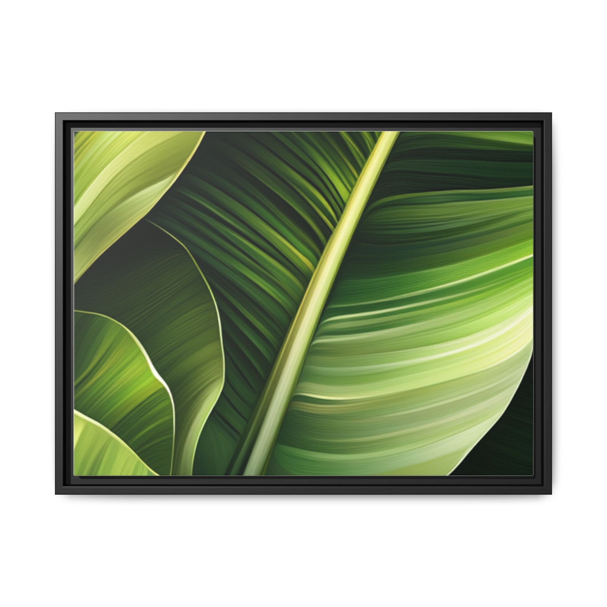 Framed Matte Canvas Tropical Leaf
