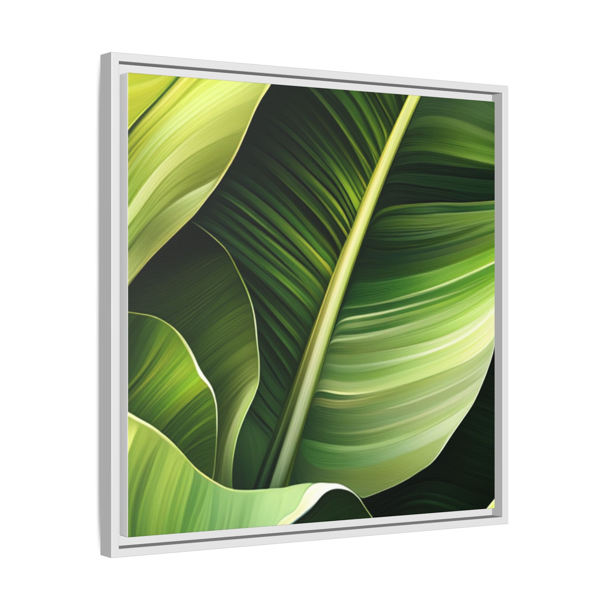 Framed Matte Canvas Tropical Leaf