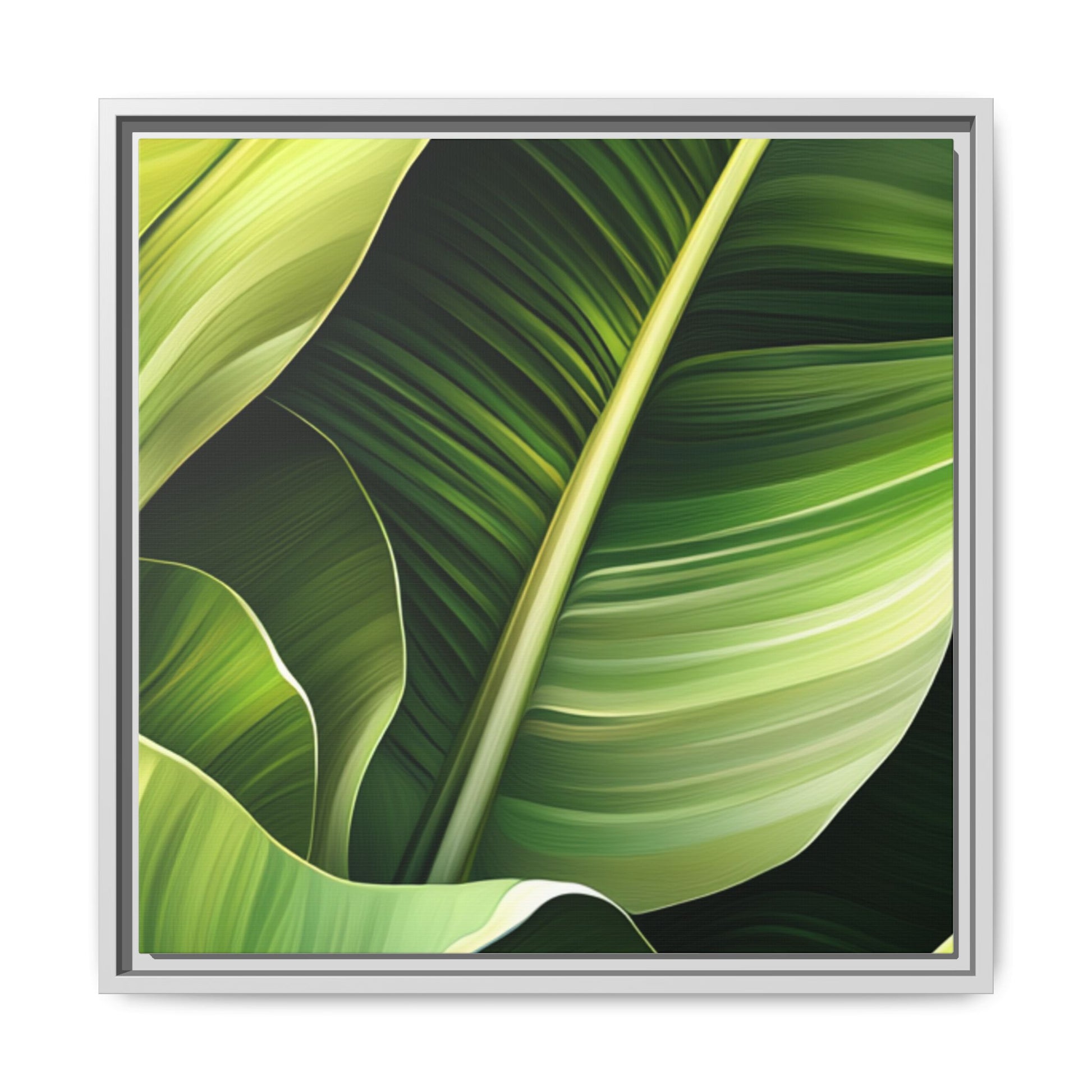 Framed Matte Canvas Tropical Leaf